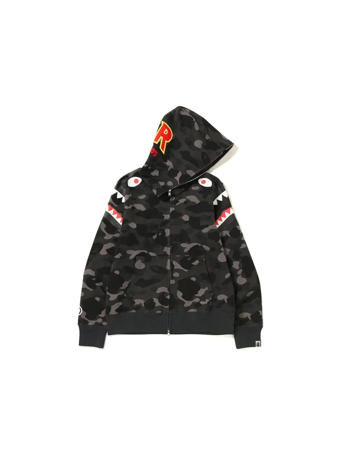 Мужская худи с принтом Double Shark BAPE — изображение 1 из 2, черный