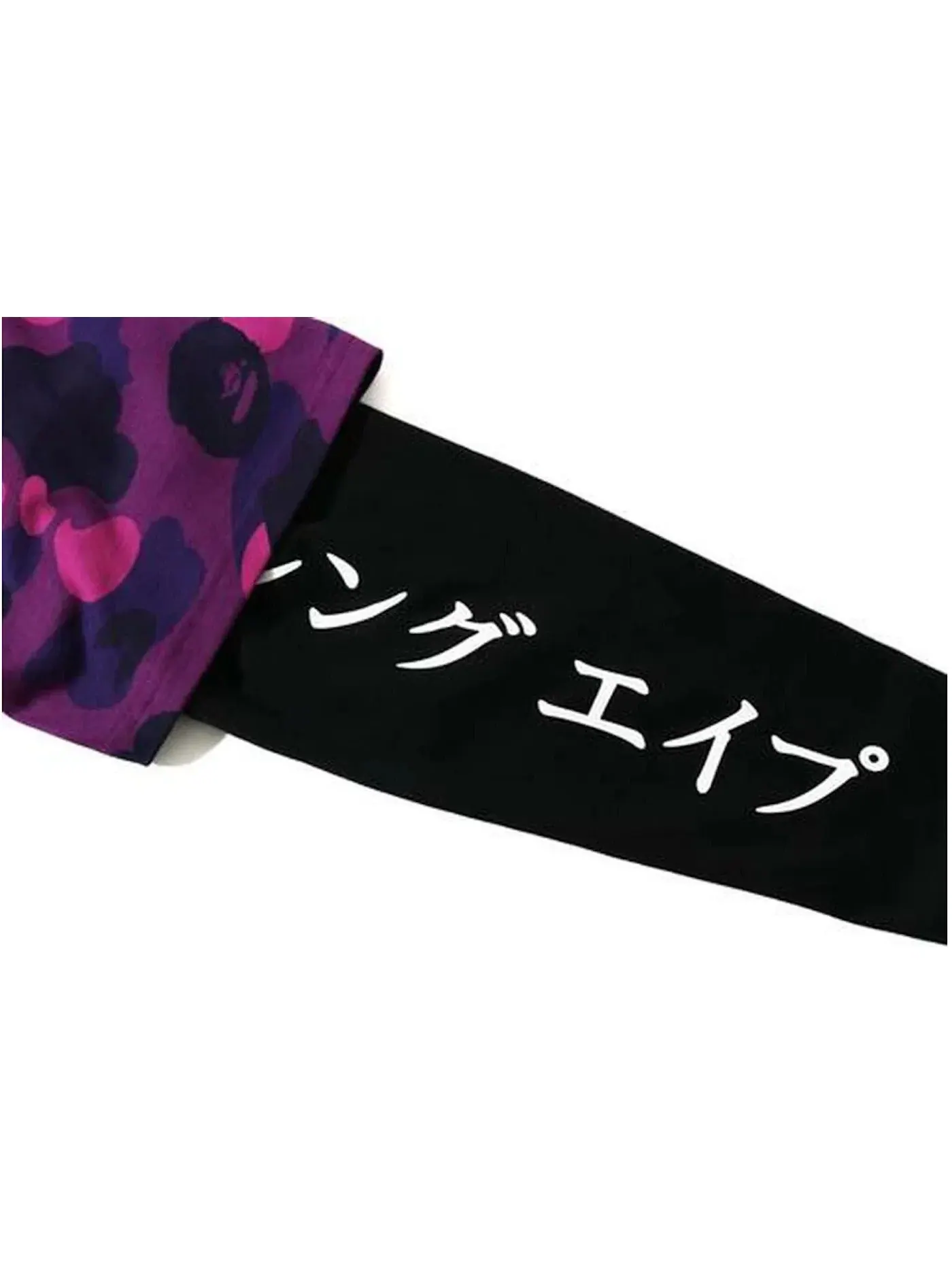 Мужская футболка с принтом BAPE Color Camo Katakana Layered LS Tee — изображение 2 из 2, фиолетовый
