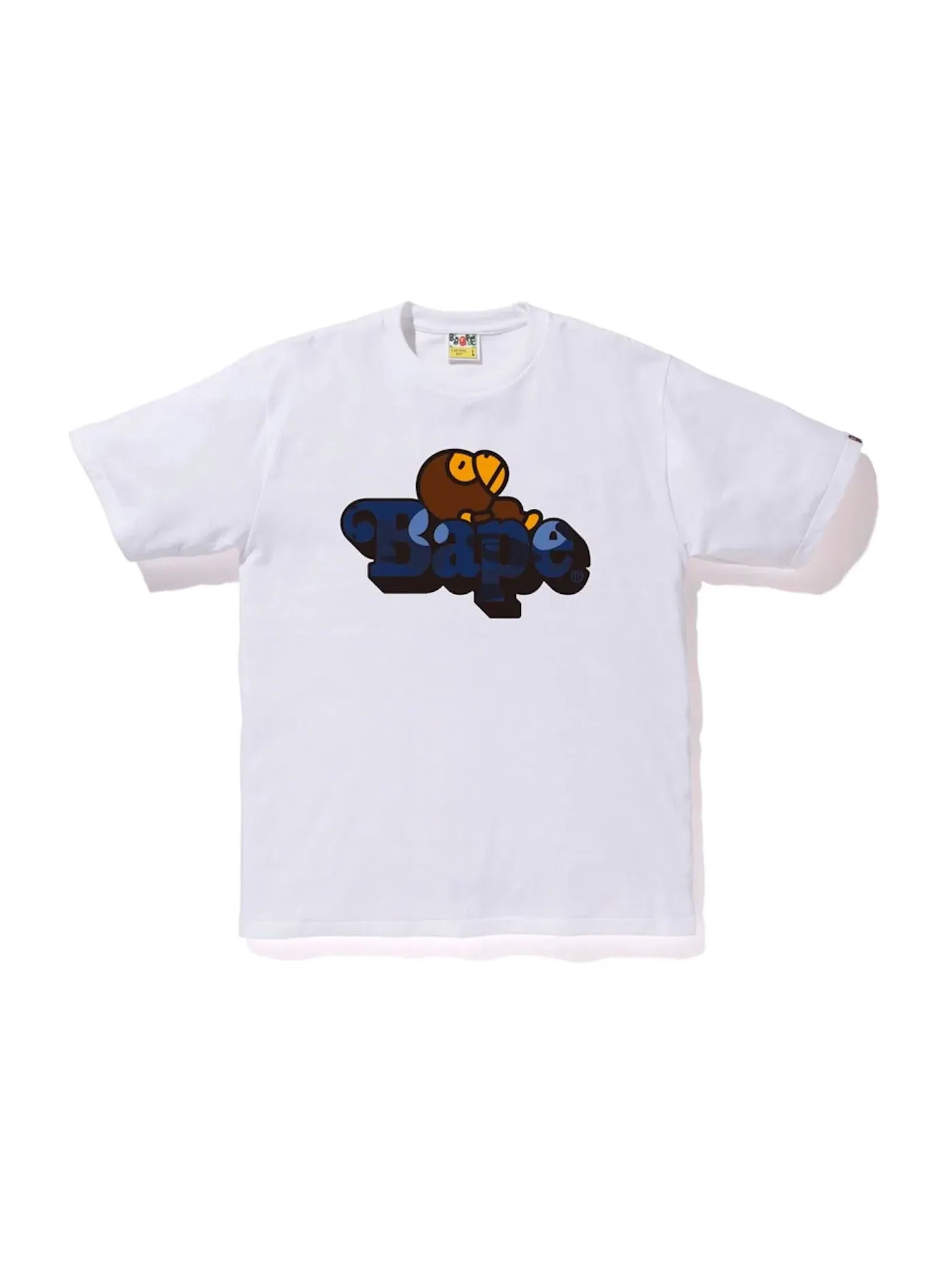 Мужская футболка с принтом BAPE Color Camo Milo On BAPE Tee — изображение 1 из 1, белый/синий