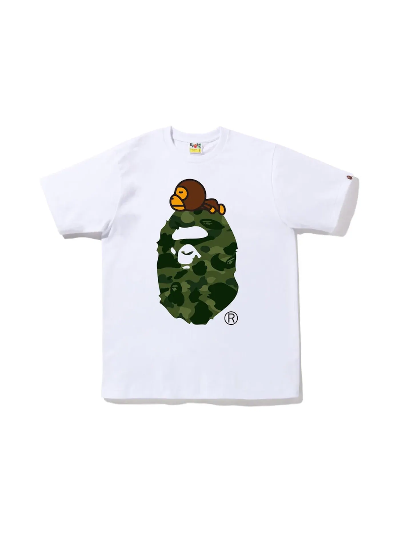 Мужская футболка с камуфляжным принтом Tee BAPE — изображение 1 из 1, белый зеленый