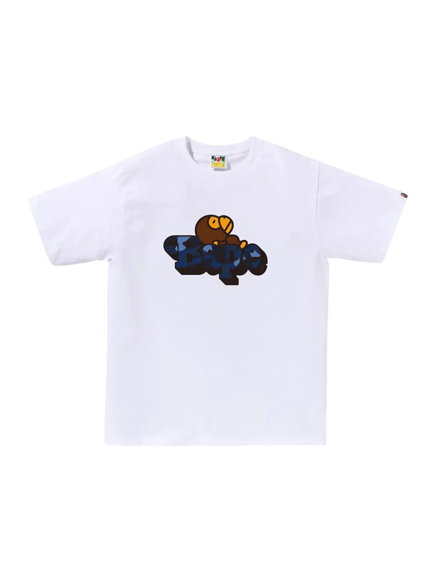 Мужская футболка с принтом BAPE Color Camo Milo On Tee — изображение 1 из 1, белый/темно-синий