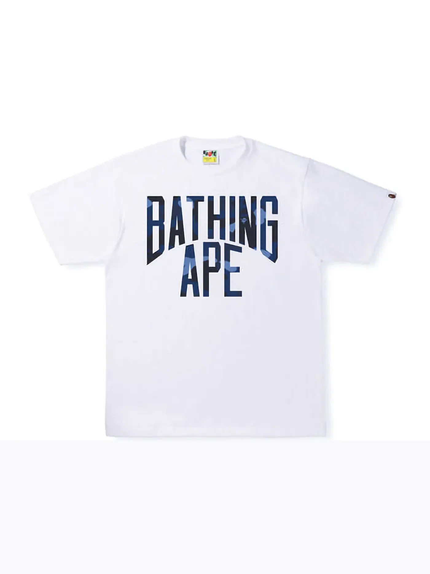 Мужская футболка с принтом BAPE Color Camo NYC Logo Tee — изображение 1 из 1, белый/темно-синий
