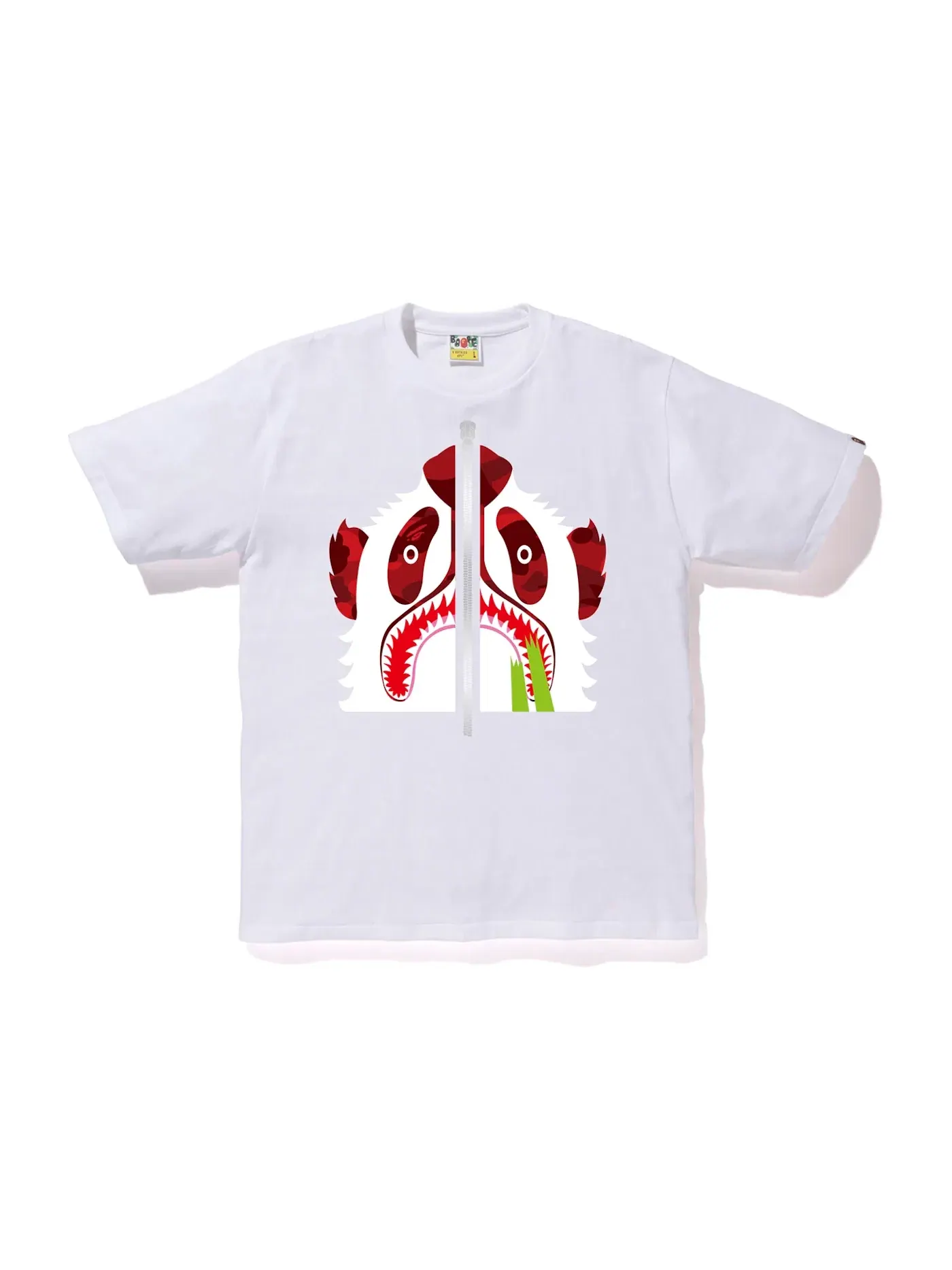 Мужская футболка с принтом Tee BAPE — изображение 1 из 2, белый/красный