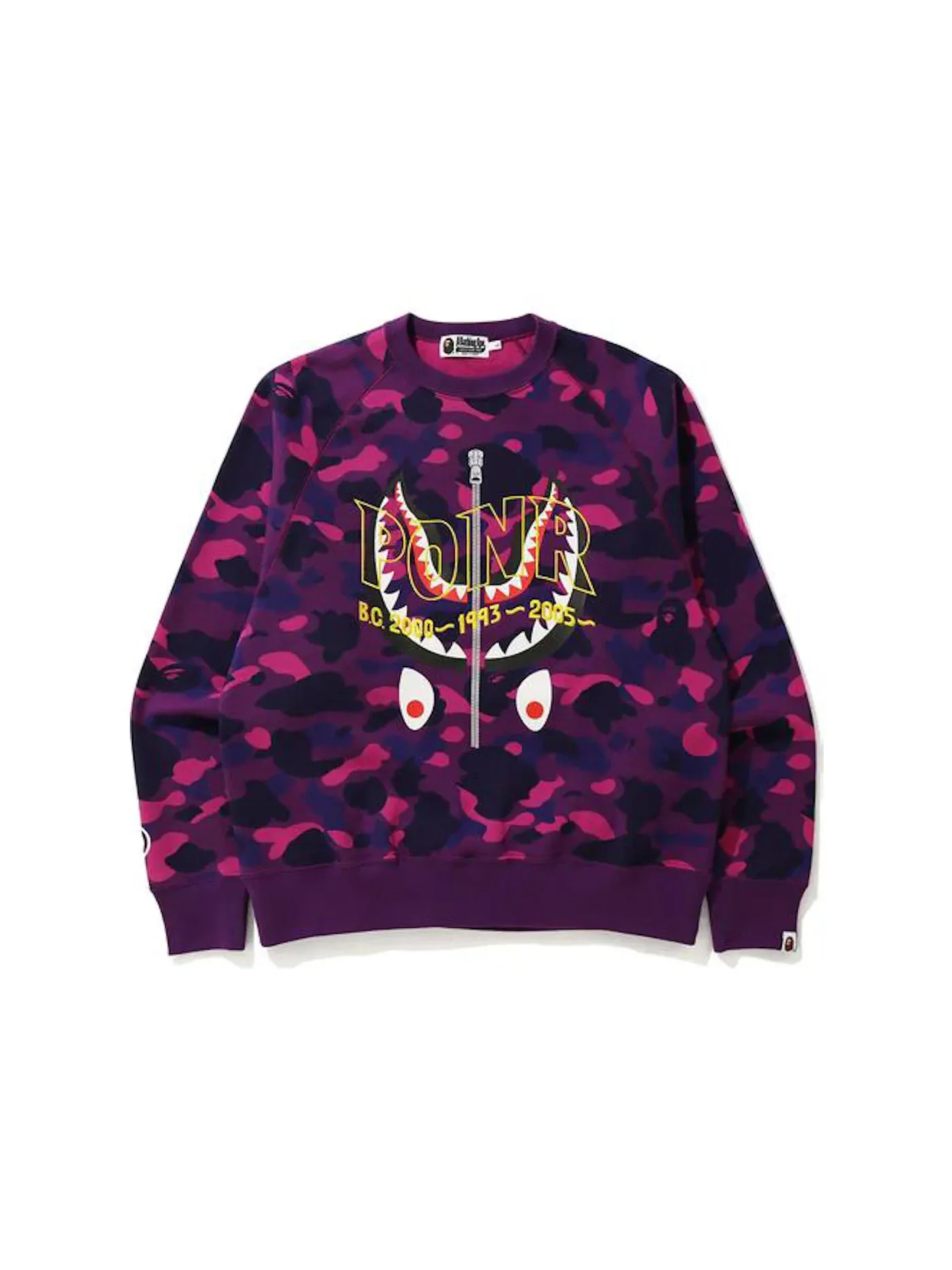 Мужской свитшот с принтом BAPE Color Camo PONR Shark Crewneck Purple — изображение 1 из 1