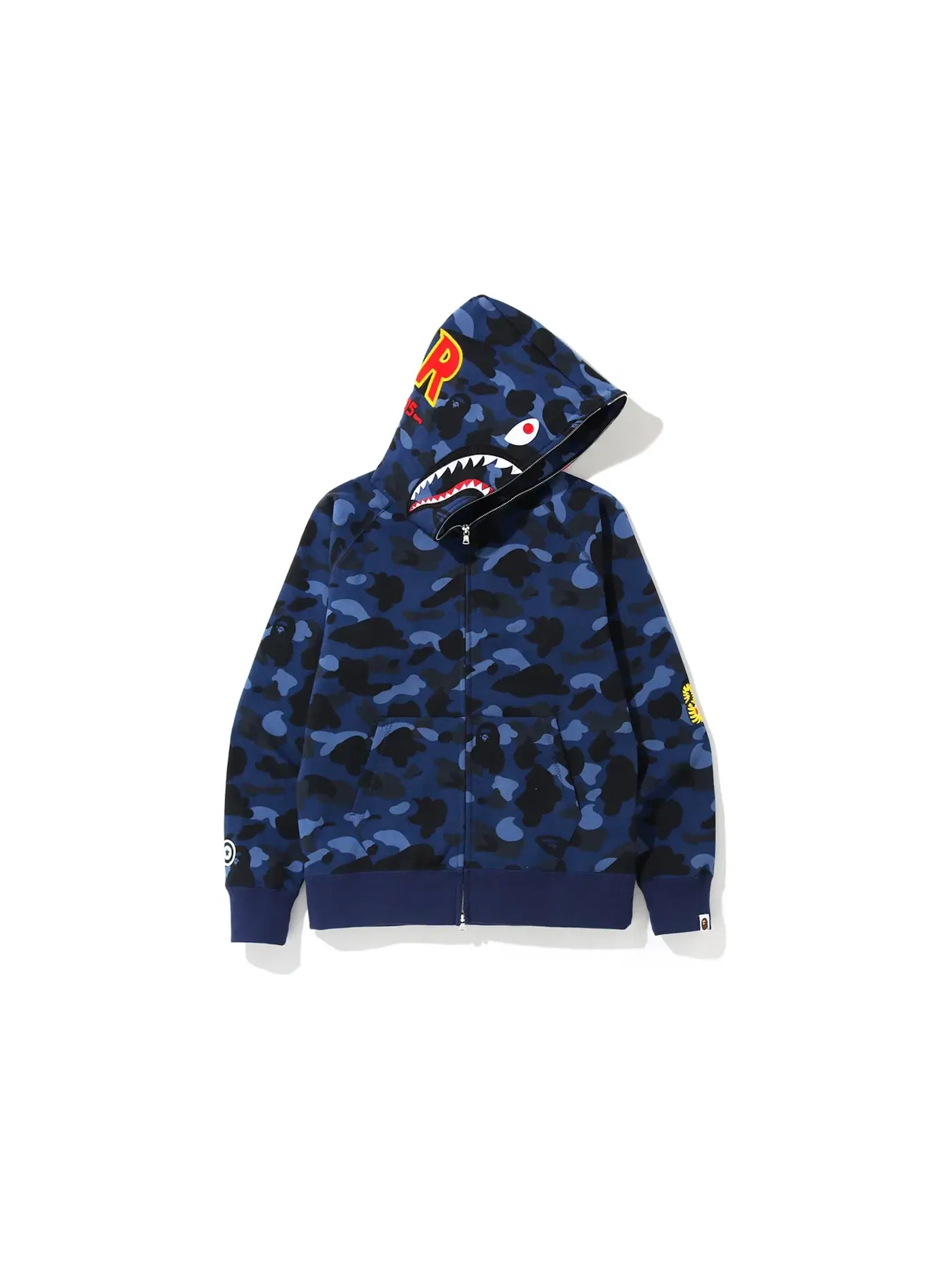 Мужская худи с камуфляжным принтом BAPE — изображение 1 из 3, темно-синий