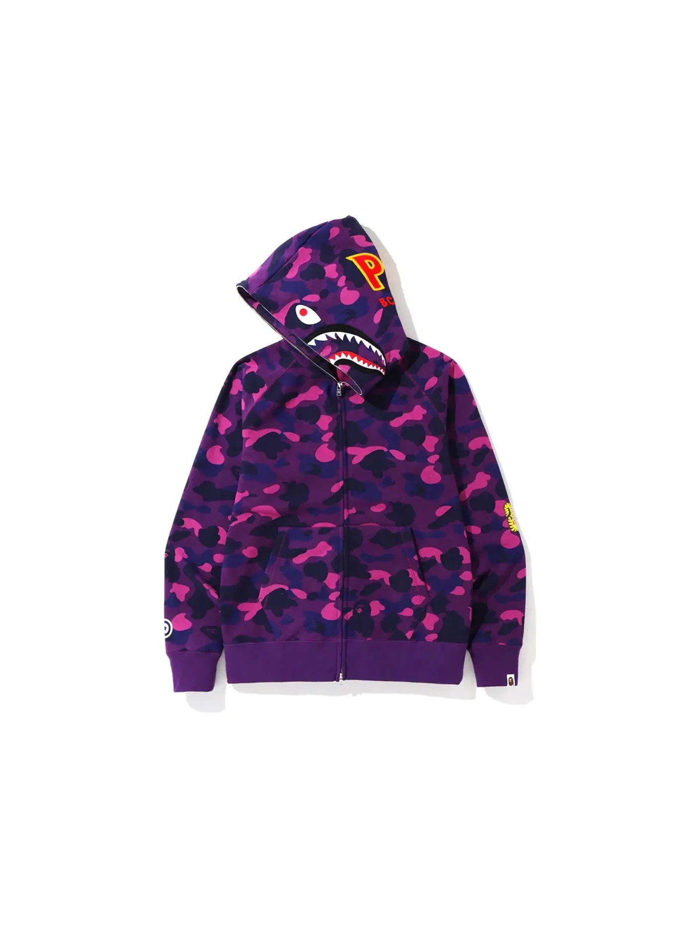 Мужская худи с камуфляжным принтом BAPE — изображение 2 из 3, фиолетовый