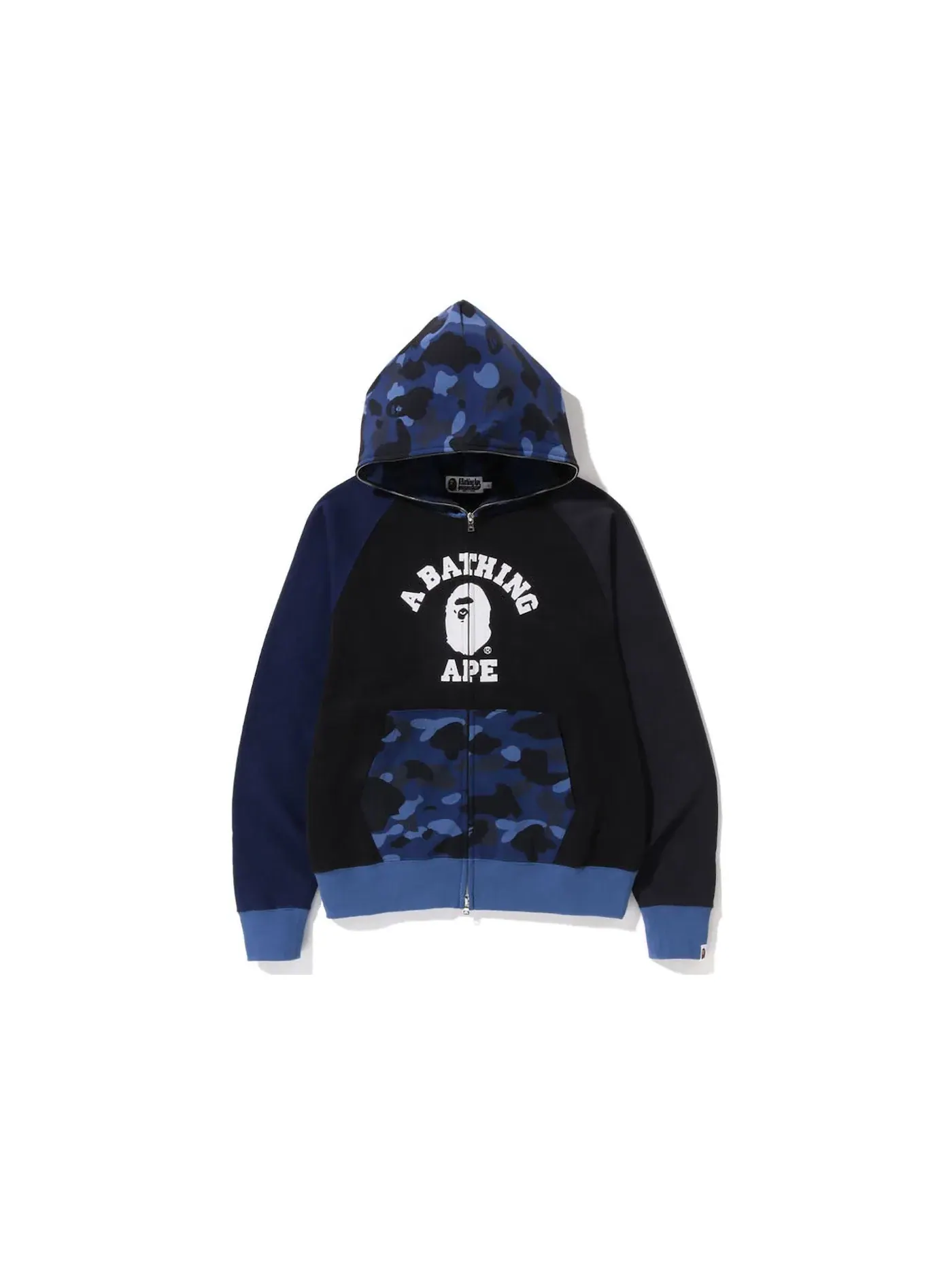 Мужская худи свободного кроя Color Camo Relaxed Fit Full Zip BAPE — изображение 1 из 2, темно-синий