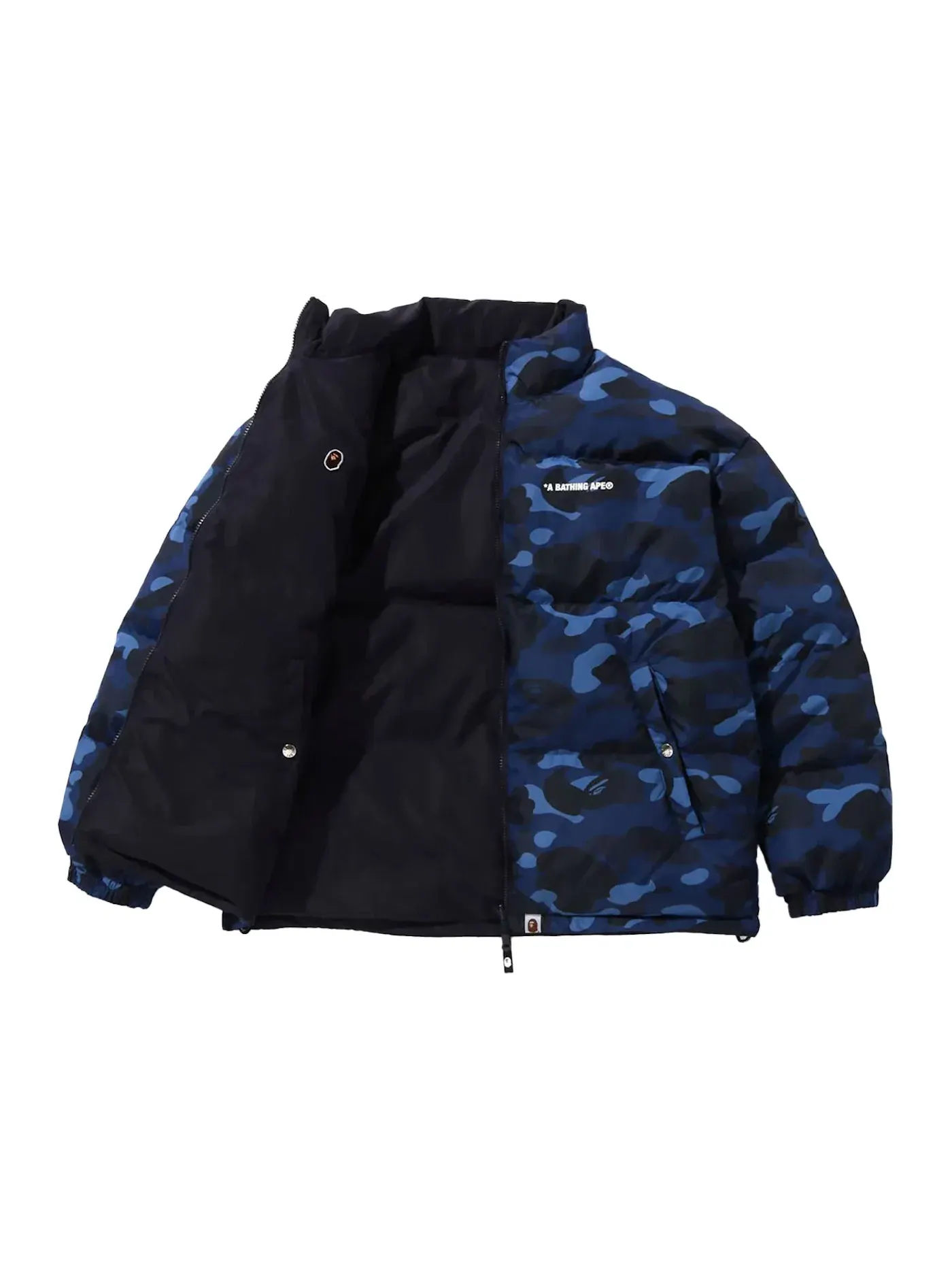 Мужская куртка с принтом BAPE Color Camo Reversible Down Jacket BAPE — изображение 3 из 3, темно-синий