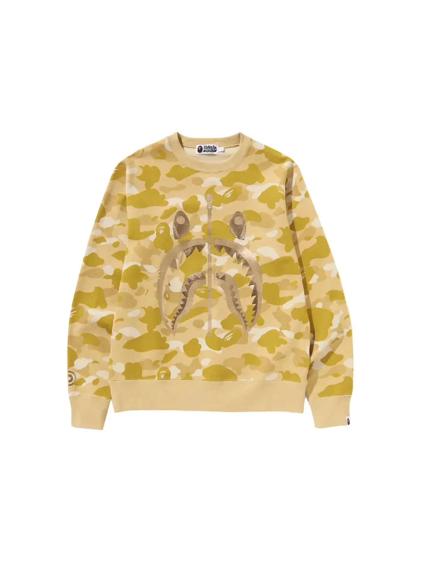 Мужской свитшот с принтом BAPE Color Camo Shark Crewneck (SS24) — изображение 1 из 2, желтый