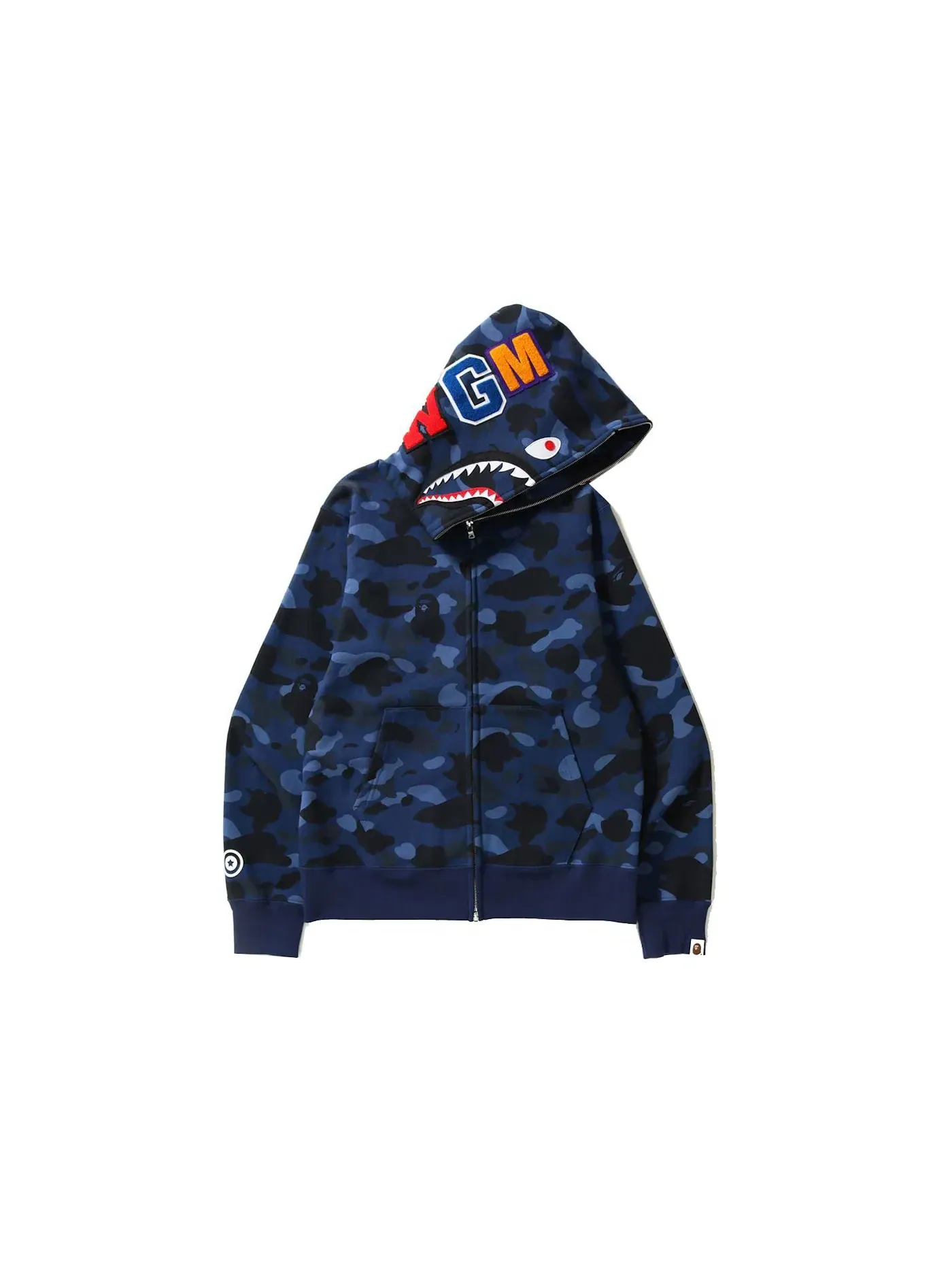 Мужская худи с камуфляжным принтом BAPE — изображение 1 из 2, темно-синий