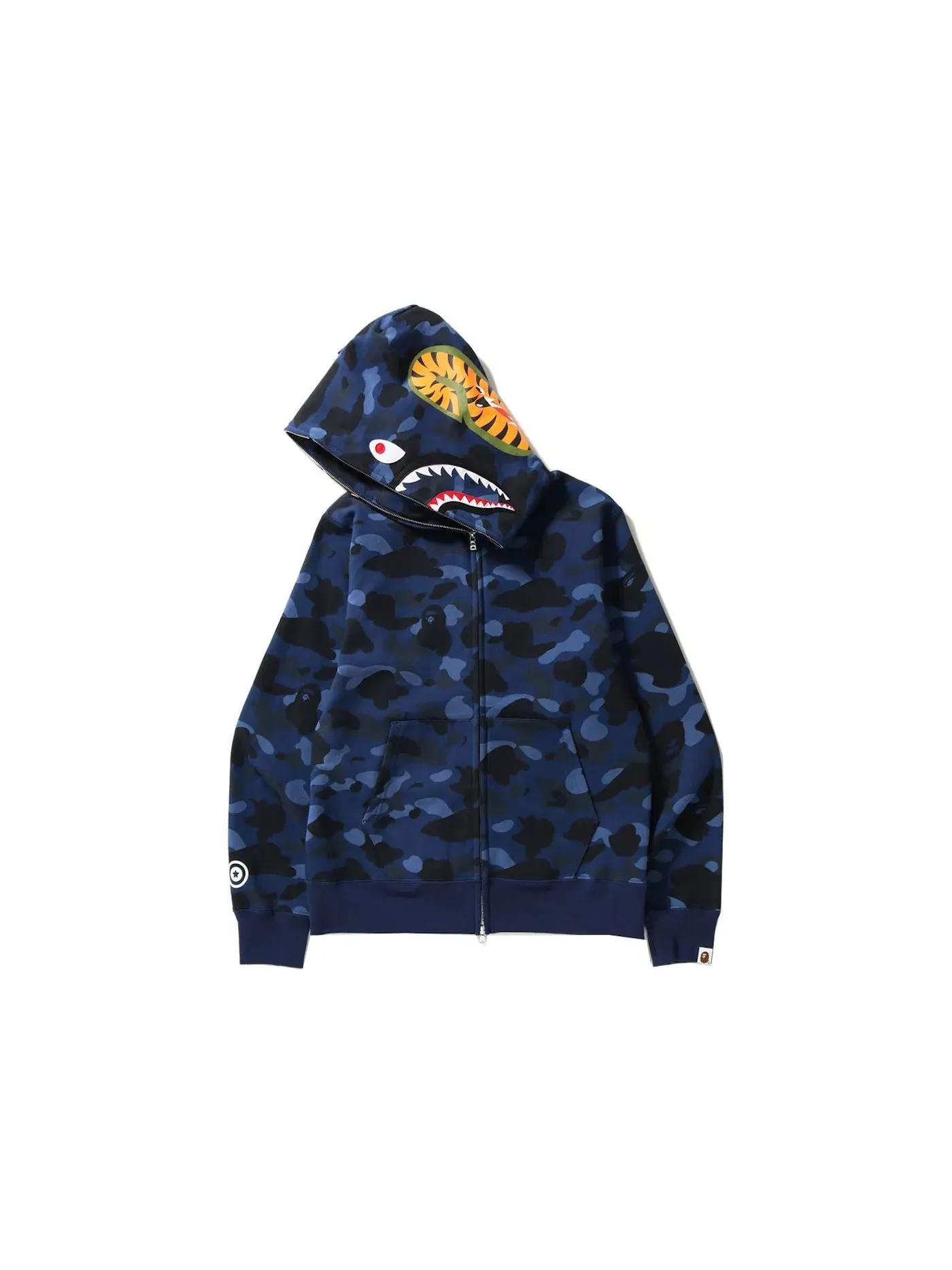 Мужская худи с камуфляжным принтом BAPE — изображение 2 из 2, темно-синий
