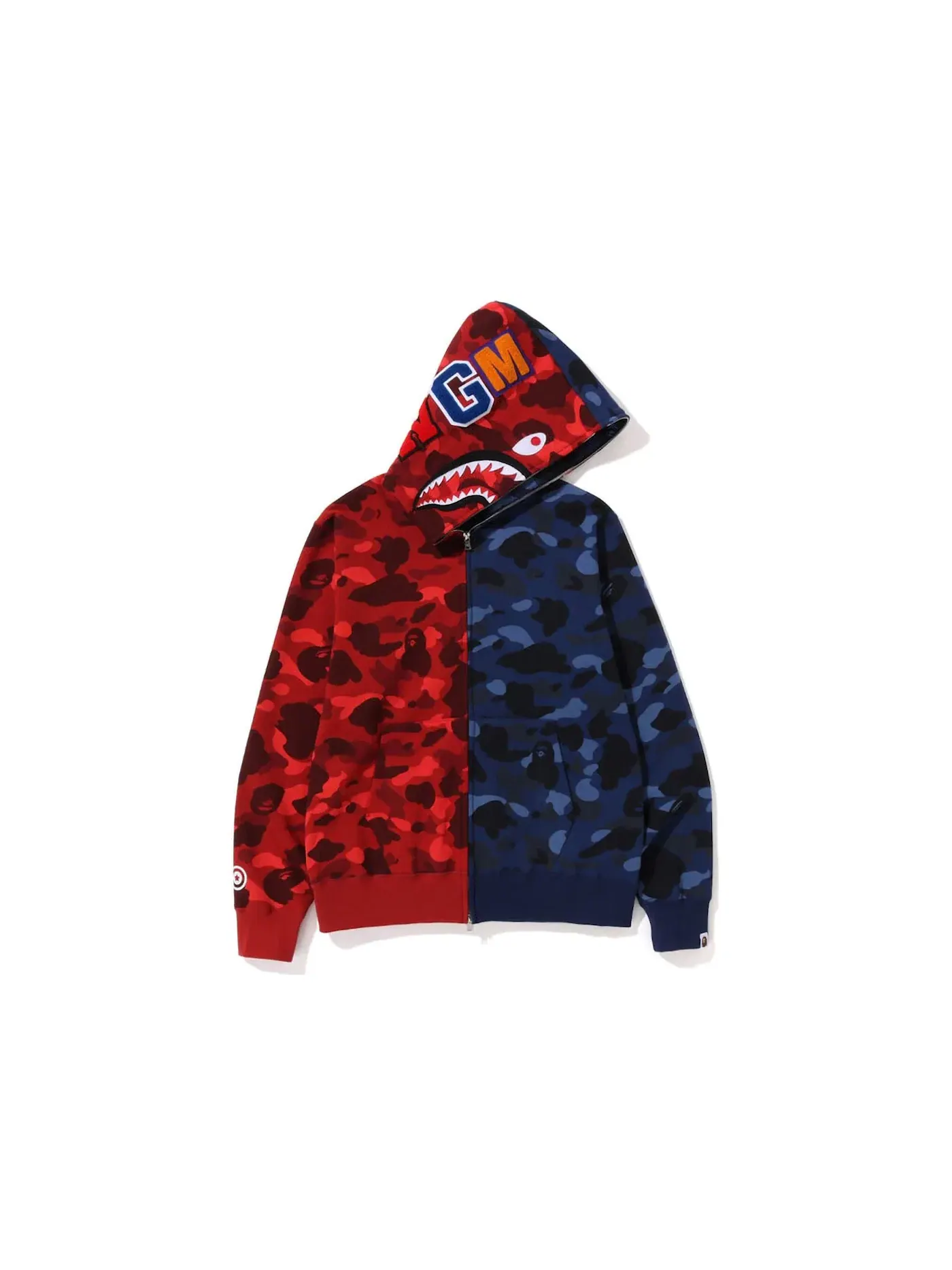 Мужская худи с камуфляжным принтом BAPE — изображение 2 из 3, красный темно-синий