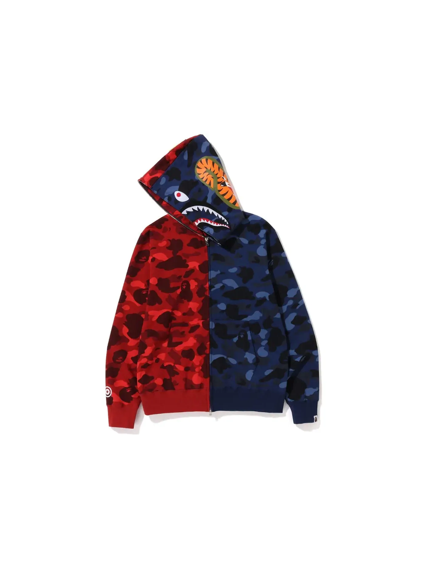Мужская худи с камуфляжным принтом BAPE — изображение 3 из 3, красный темно-синий