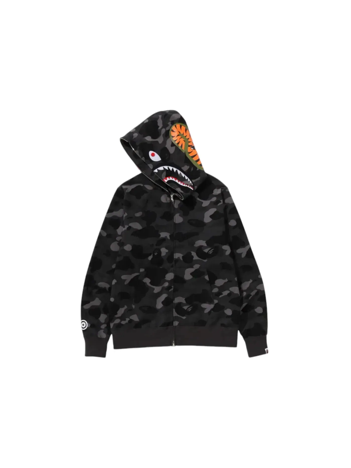 Мужская худи на молнии с принтом BAPE Color Camo Shark Full Zip Hoodie FW24 BAPE — изображение 2 из 2, черный