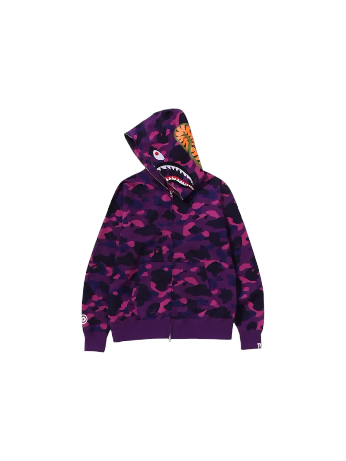 Мужская худи с полной застежкой-молнией Color Camo Shark Full Zip Hoodie FW24 BAPE — изображение 2 из 2, фиолетовый