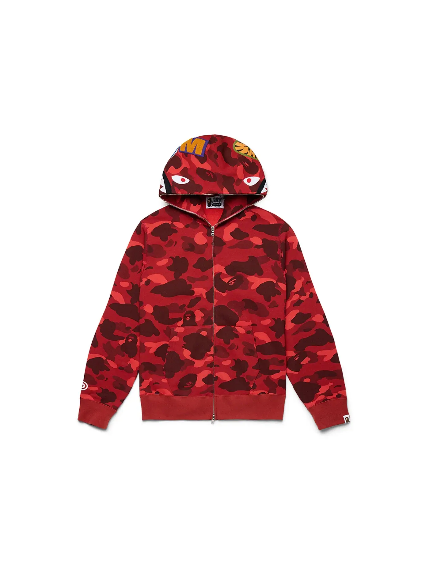 Мужское худи с принтом BAPE Color Camo Shark Full Zip Hoodie BAPE — изображение 1 из 4, красный