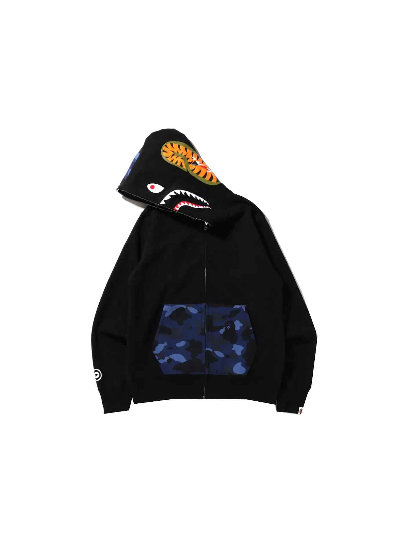 Мужская худи с принтом BAPE Color Camo Shark Full Zip Hoodie (SS22) BAPE — изображение 1 из 2, черный