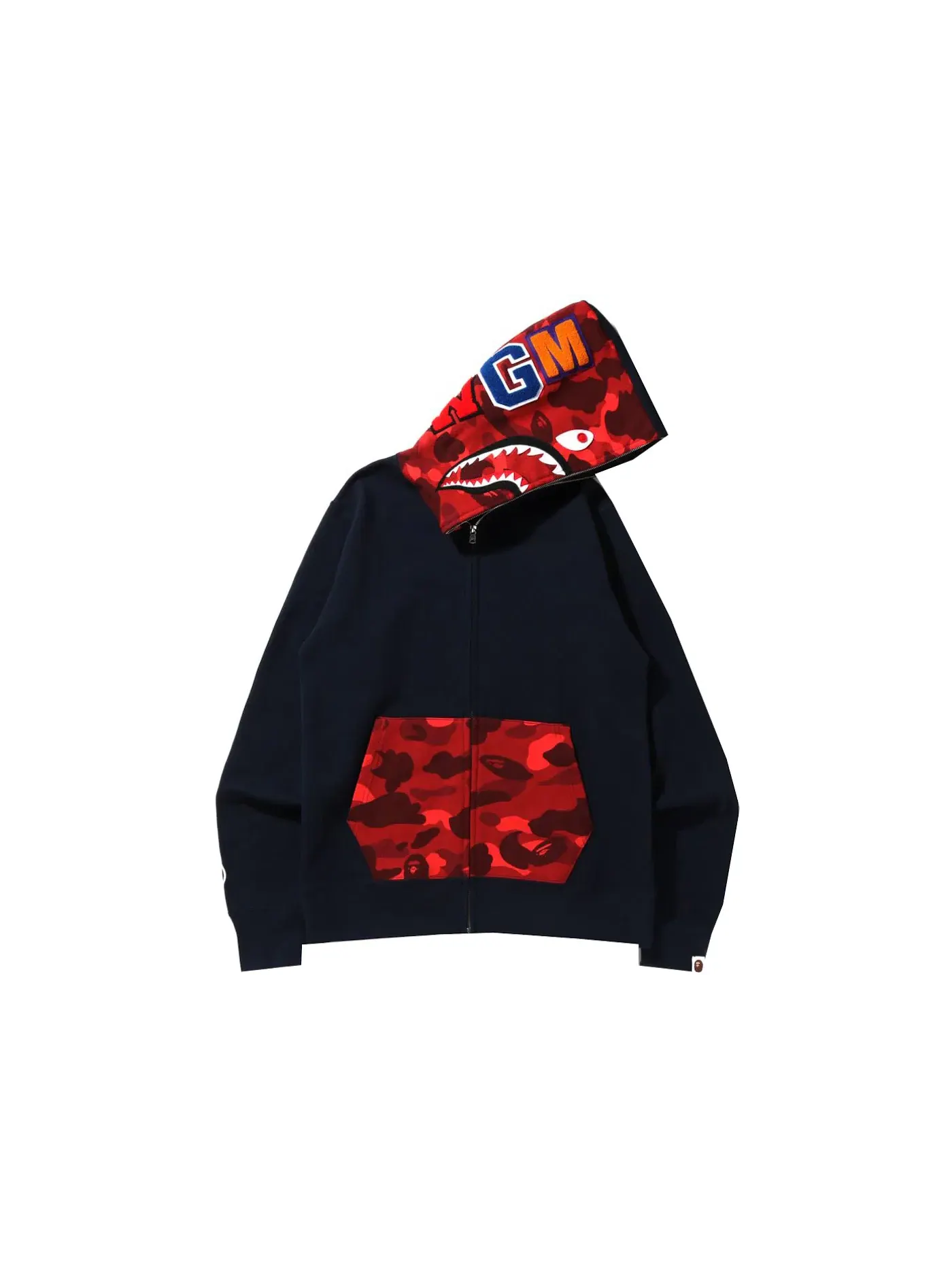 Мужская худи с принтом Color Camo Shark BAPE — изображение 1 из 3, темно-синий/красный