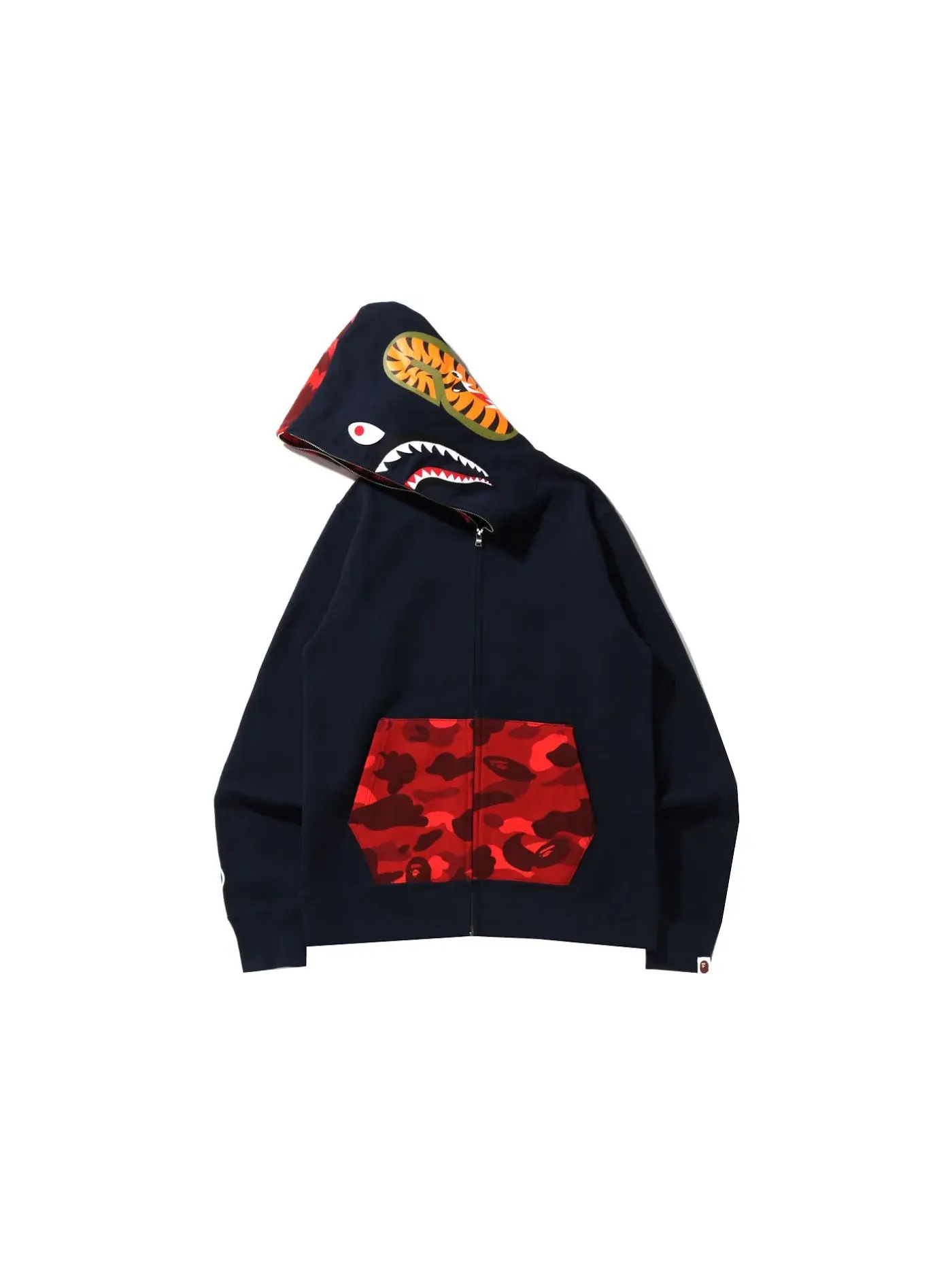 Мужская худи с принтом Color Camo Shark BAPE — изображение 2 из 3, темно-синий/красный