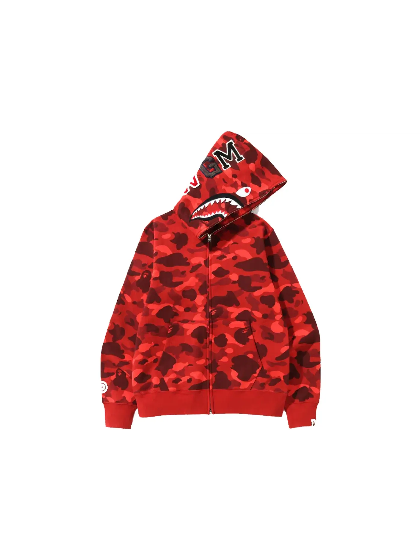 Мужская худи с принтом BAPE Color Camo Shark Full Zip Hoodie (SS22) BAPE — изображение 1 из 3, красный