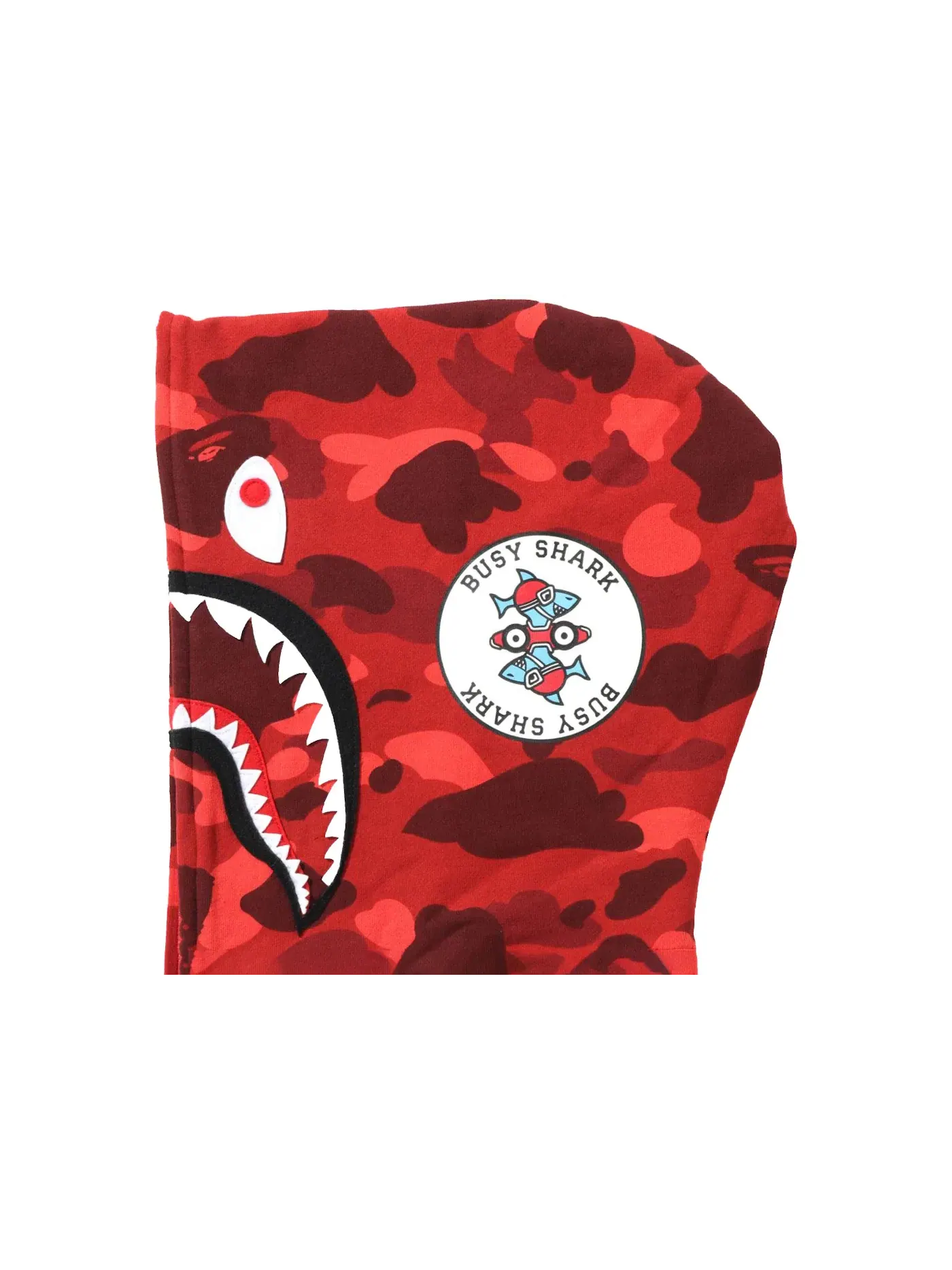 Мужская худи с принтом BAPE Color Camo Shark Full Zip Hoodie (SS22) BAPE — изображение 3 из 3, красный