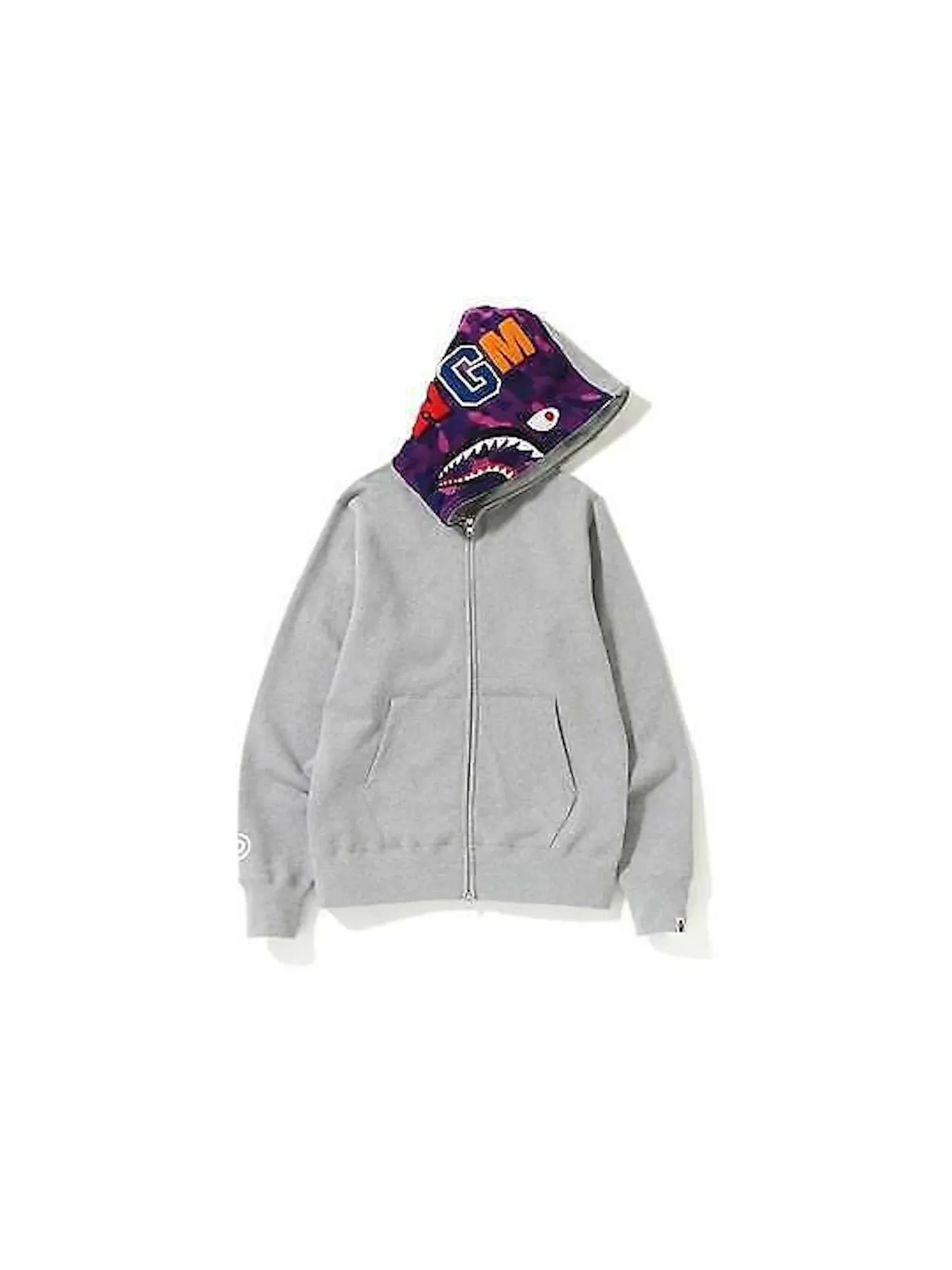 Мужская худи с камуфляжным принтом BAPE — изображение 1 из 1, серый/фиолетовый