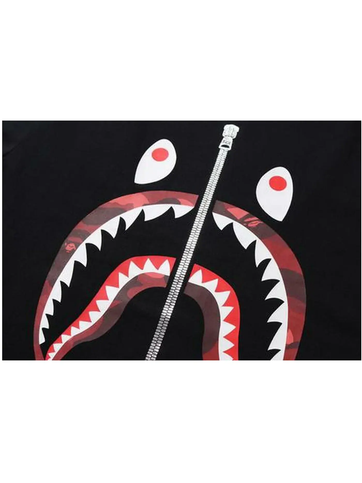 Мужская футболка с длинным рукавом Color Camo Shark BAPE — изображение 2 из 2, черный/красный