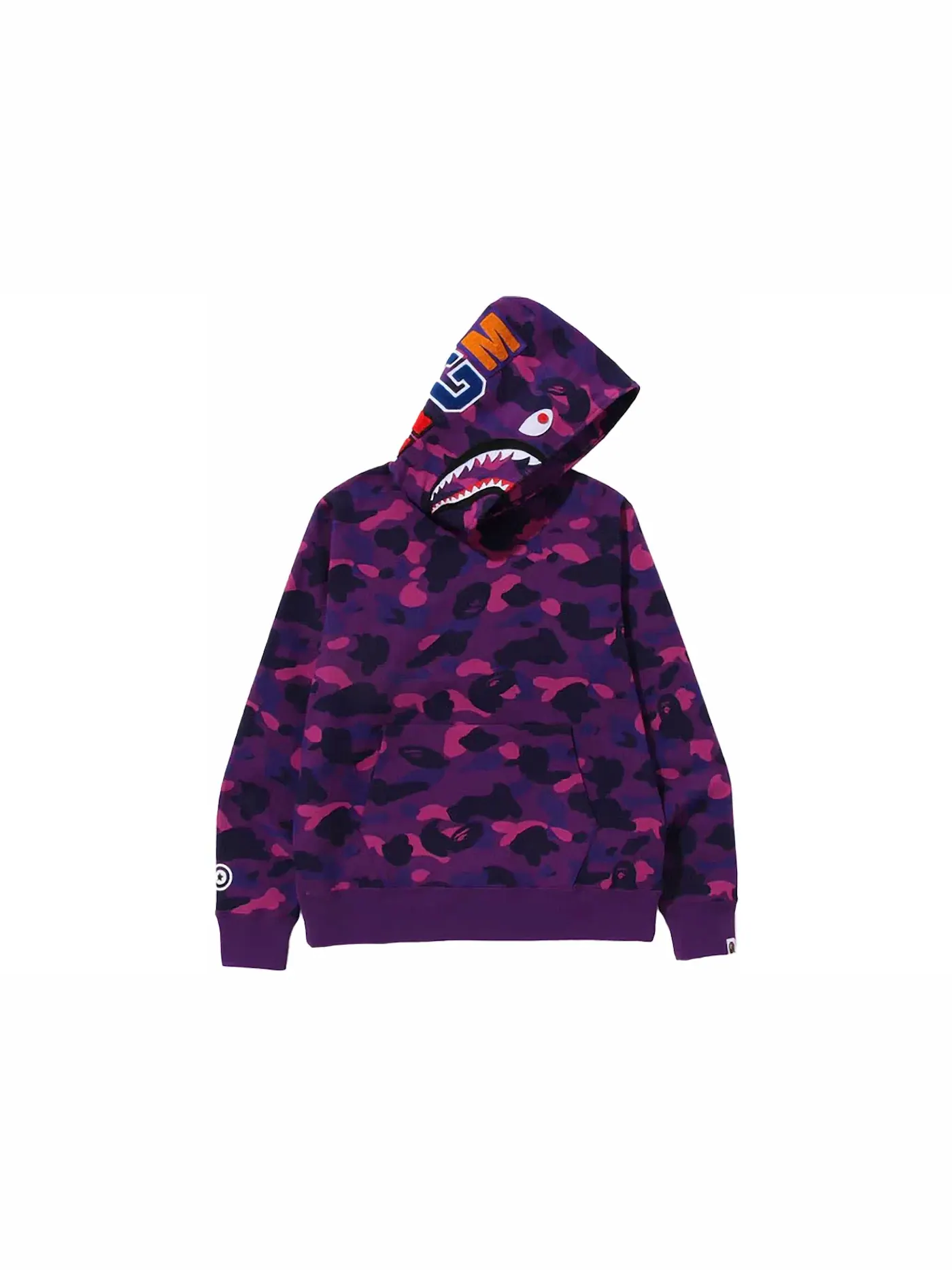 Мужской худи с камуфляжным принтом Shark Pullover Hoodie BAPE — изображение 1 из 2, фиолетовый
