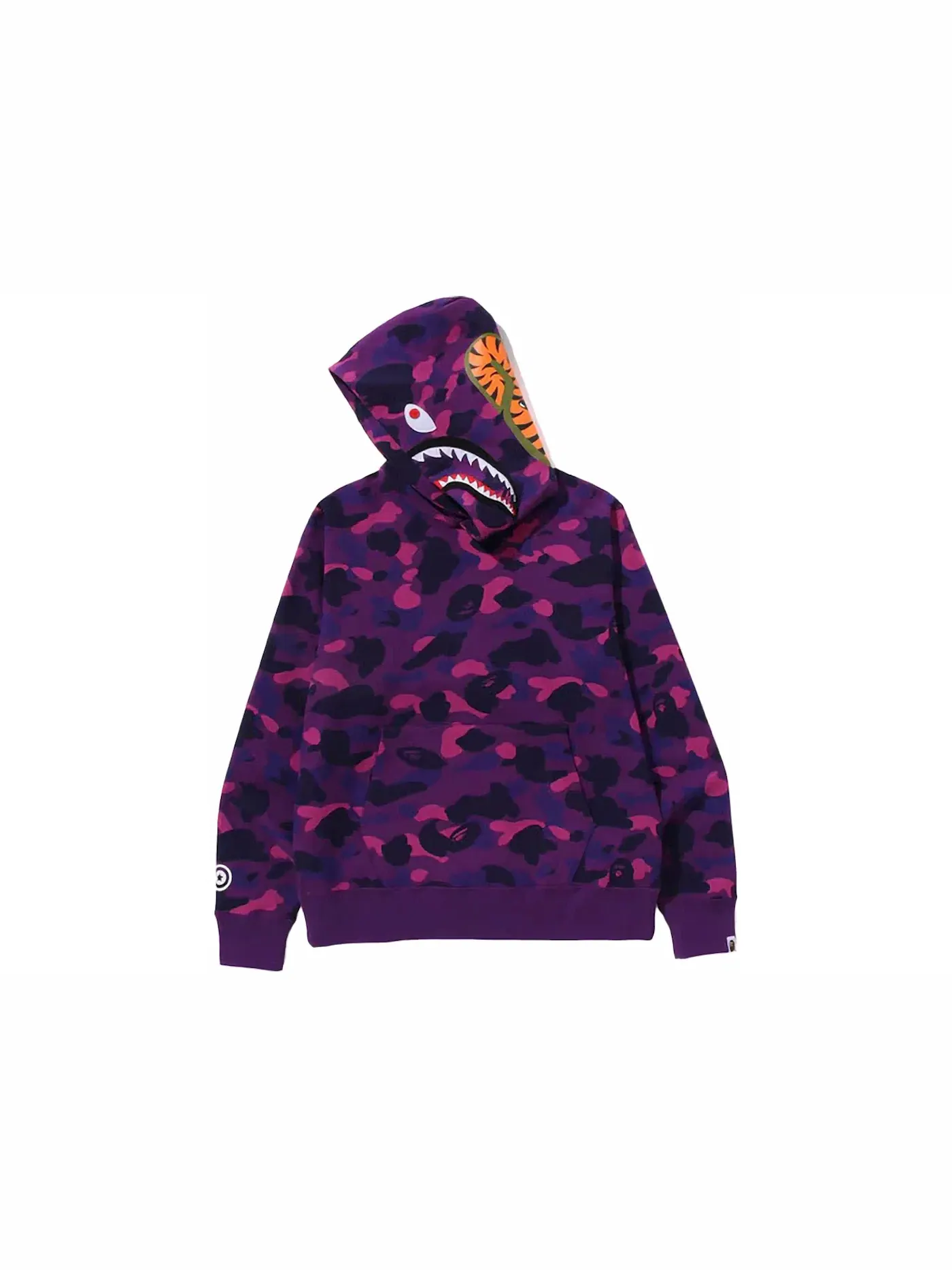 Мужской худи с камуфляжным принтом Shark Pullover Hoodie BAPE — изображение 2 из 2, фиолетовый