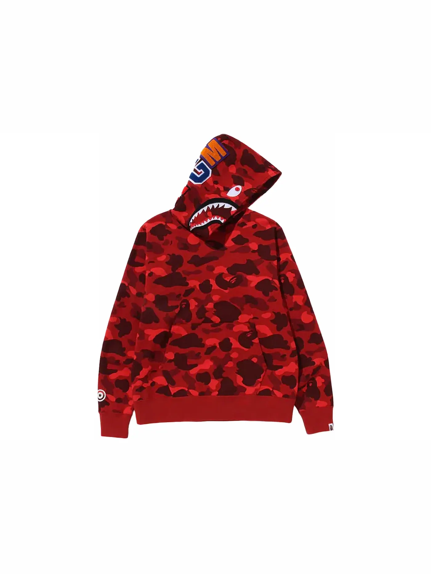 Мужской худи с камуфляжным принтом Shark BAPE — изображение 1 из 2, красный