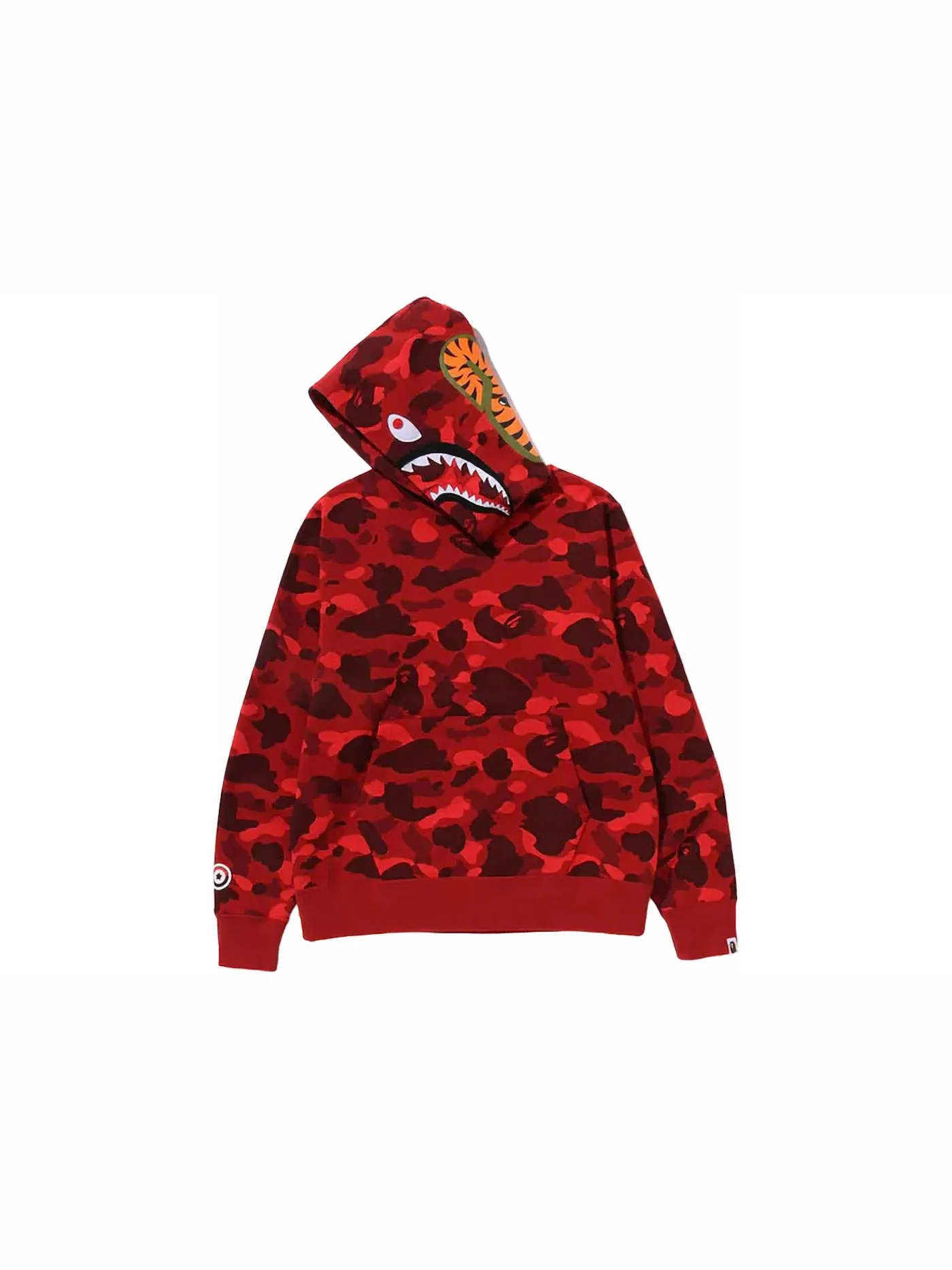 Мужской худи с камуфляжным принтом Shark BAPE — изображение 2 из 2, красный