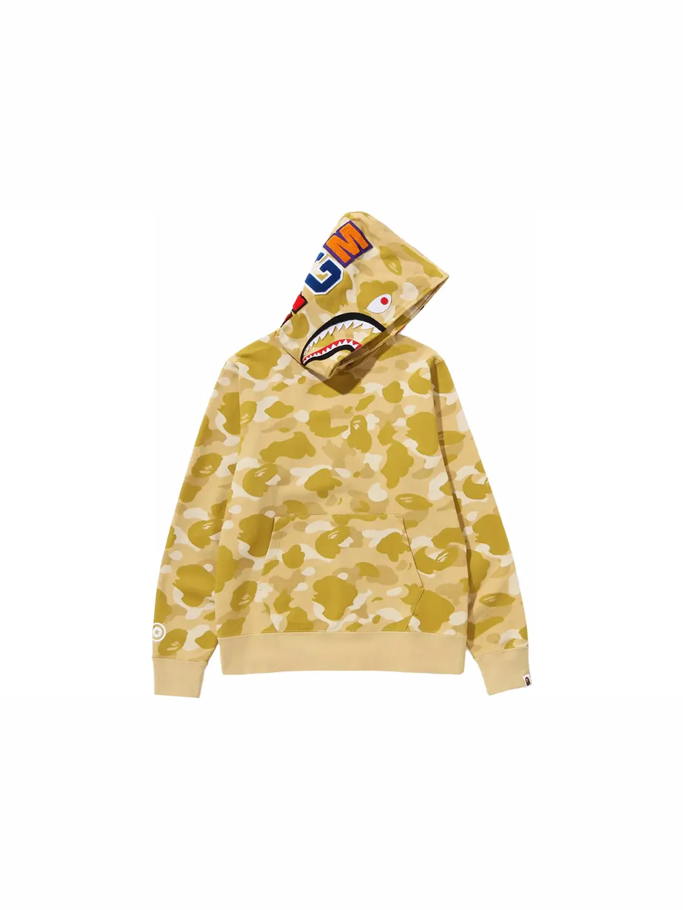 Мужской худи с принтом камуфляж BAPE Color Camo Shark Pullover Hoodie — изображение 1 из 2, желтый