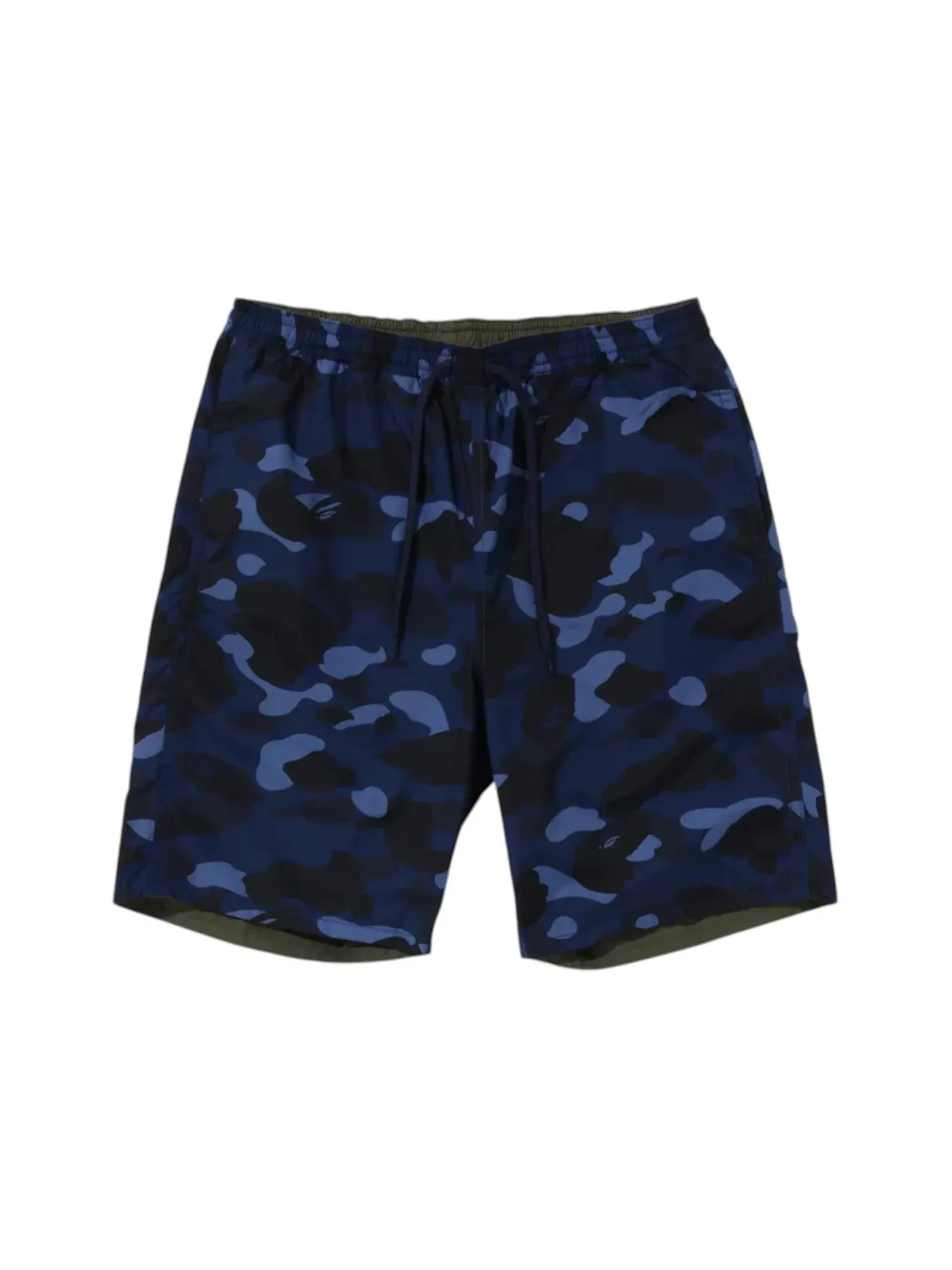 Мужские шорты с принтом BAPE Color Camo Shark Reversible Shorts BAPE — изображение 1 из 2, темно-синий оливковый