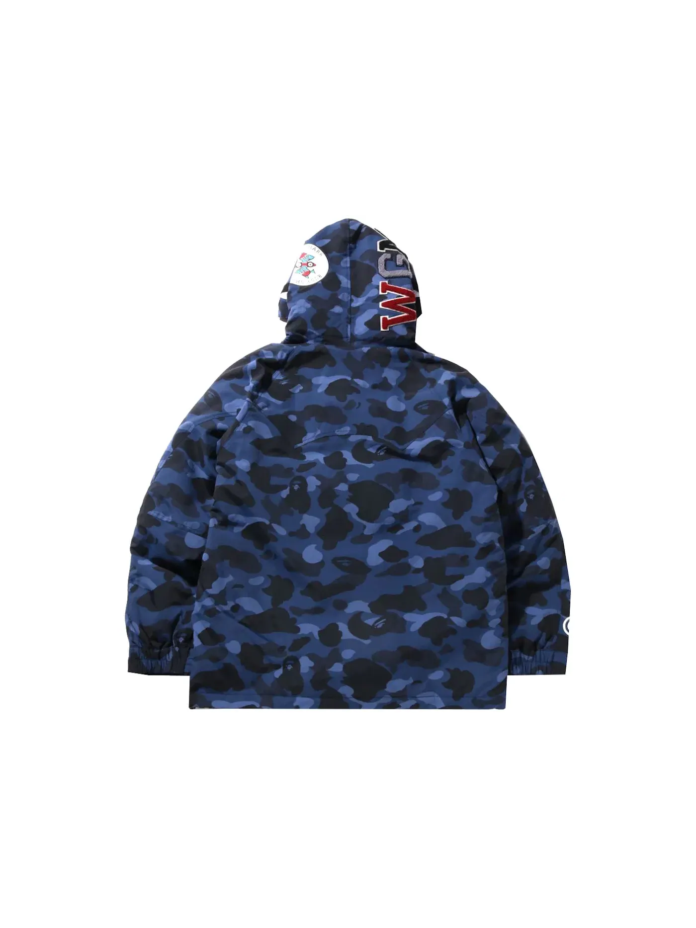 Мужская куртка с камуфляжным принтом BAPE Color Camo Shark Snowboard Down Jacket — изображение 3 из 3, темно-синий