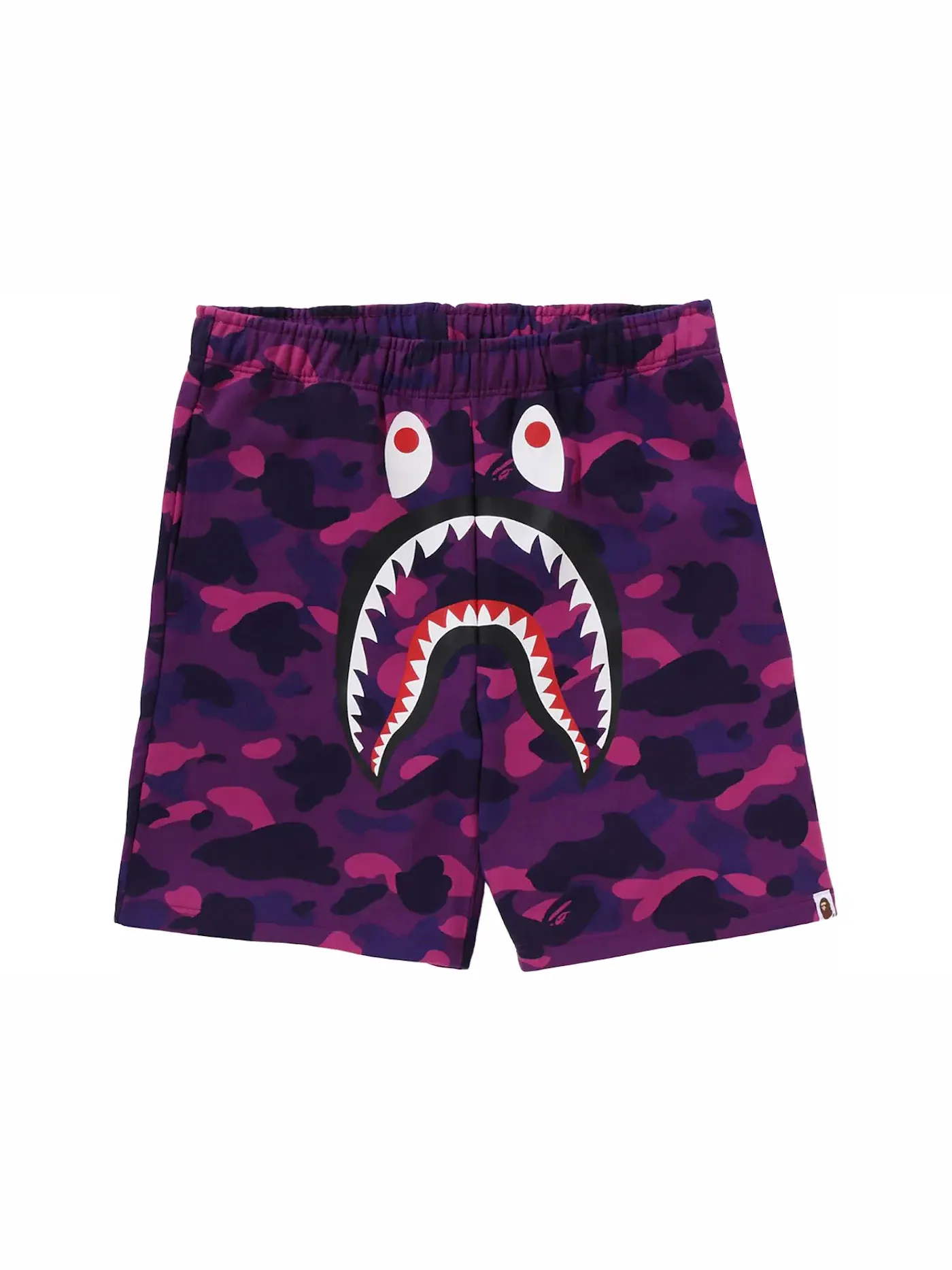 Мужские шорты с принтом BAPE Color Camo Shark Shorts (SS24) BAPE — изображение 1 из 2, фиолетовый