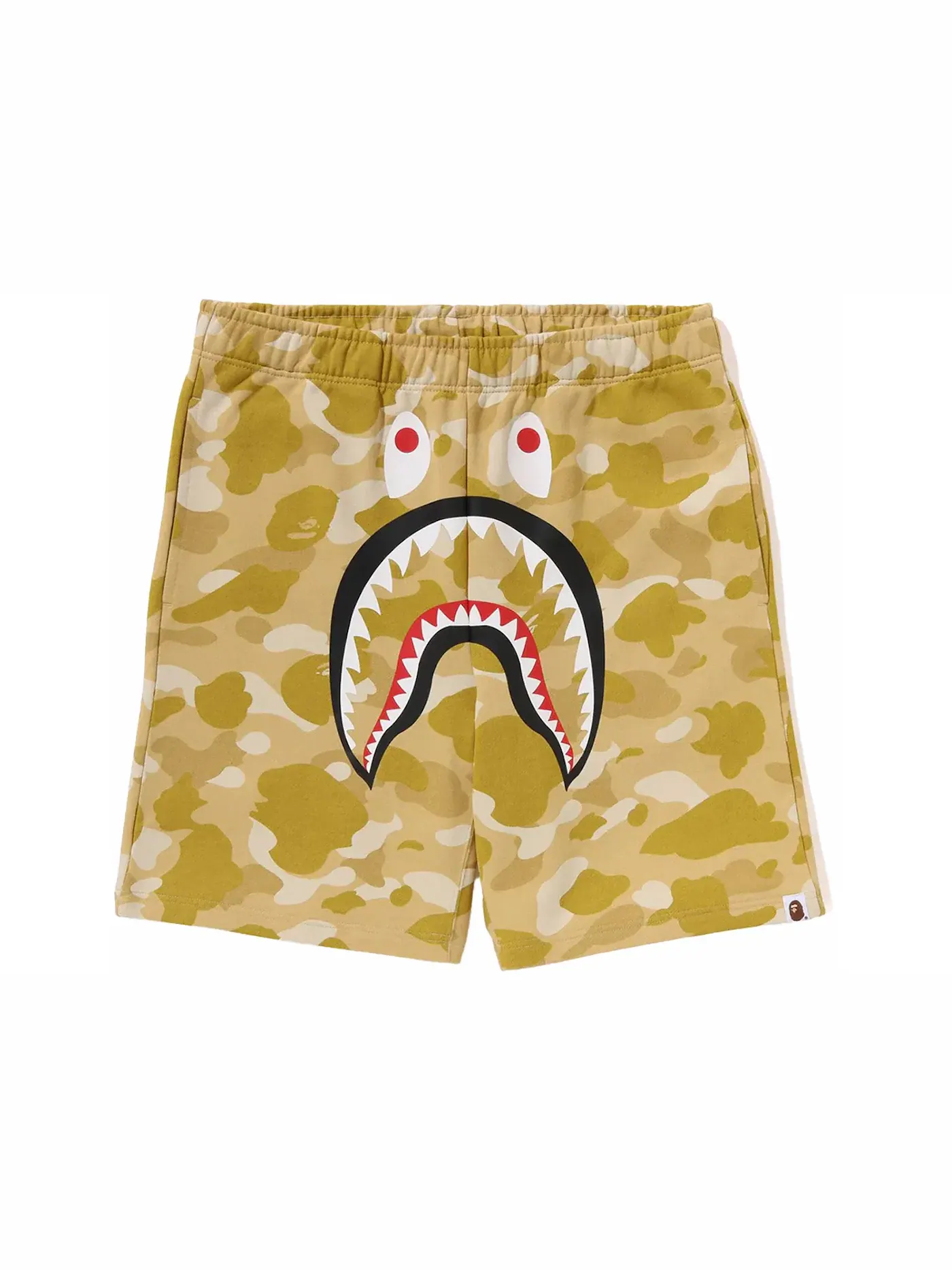 Мужские шорты с принтом BAPE Color Camo Shark Shorts (SS24) BAPE — изображение 1 из 2, желтый