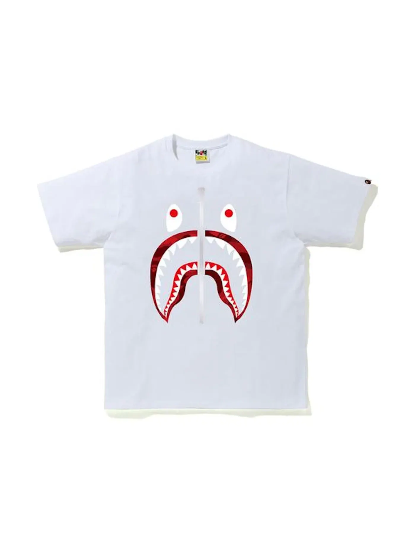 Мужская футболка с принтом BAPE Color Camo Shark BAPE — изображение 1 из 1, белый/красный