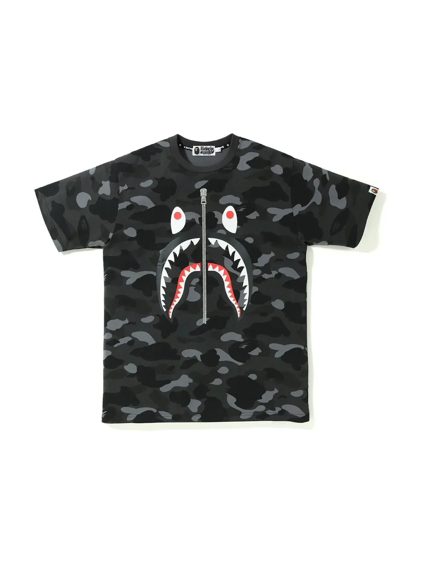 Мужская футболка с принтом BAPE Color Camo Shark Tee BAPE — изображение 1 из 3, черный