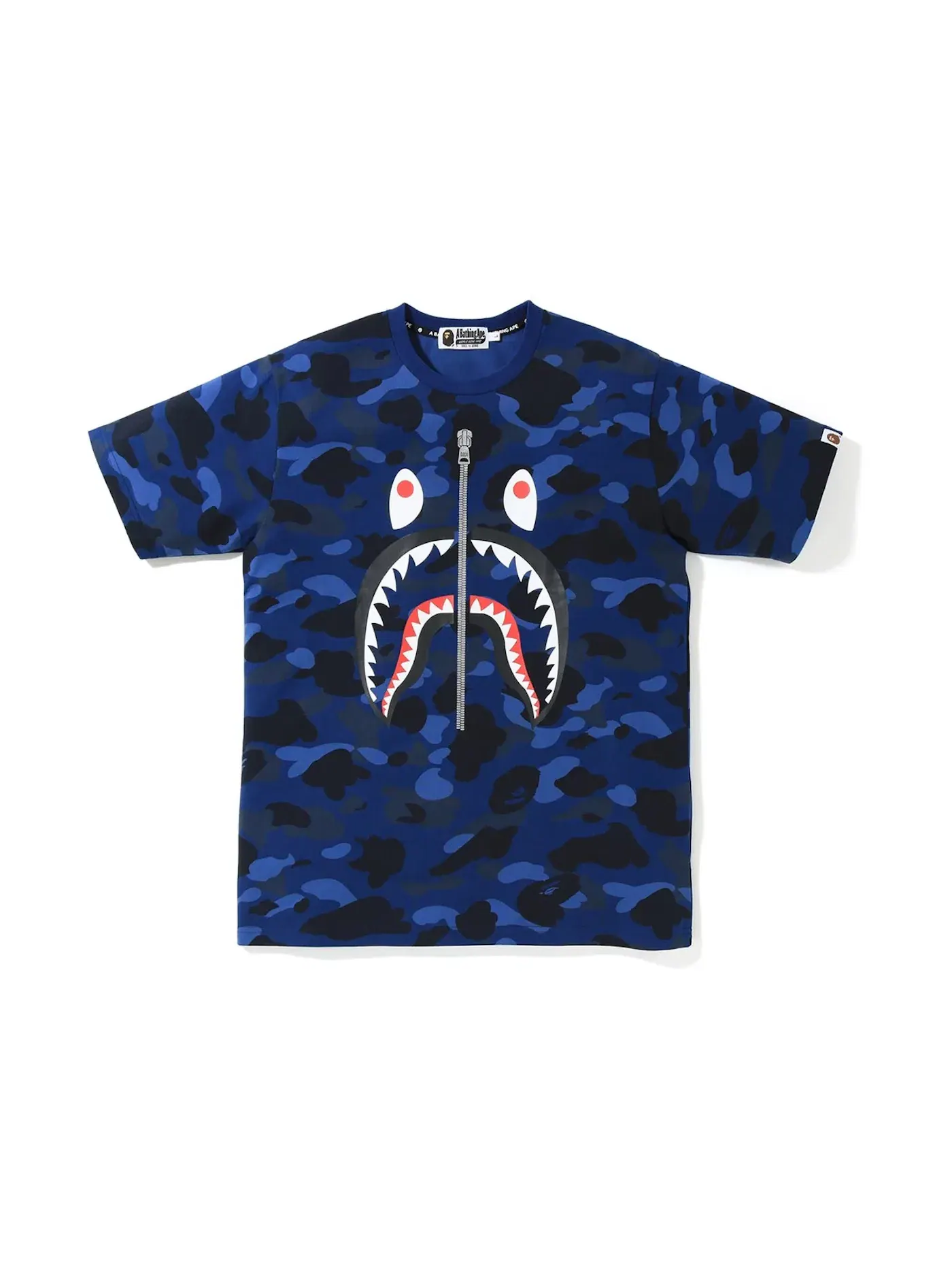 Мужская футболка с принтом BAPE Color Camo Shark Tee — изображение 1 из 3, синий