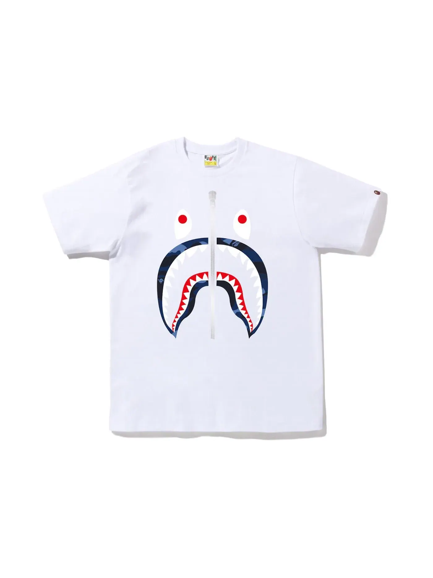 Мужская футболка с принтом Shark BAPE Color Camo Tee (FW22) BAPE — изображение 1 из 1, белый синий