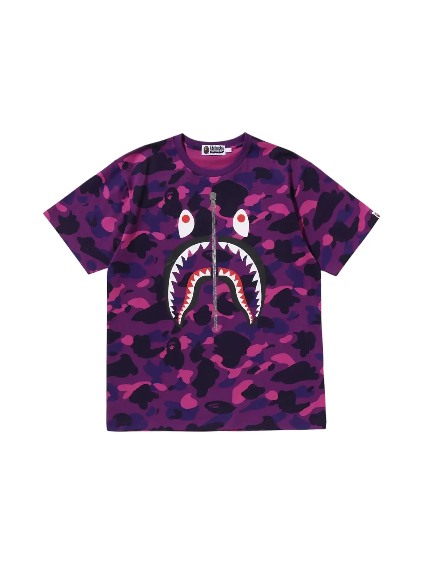 Мужская футболка с принтом BAPE Color Camo Shark Tee (FW25) Purple — изображение 1 из 1