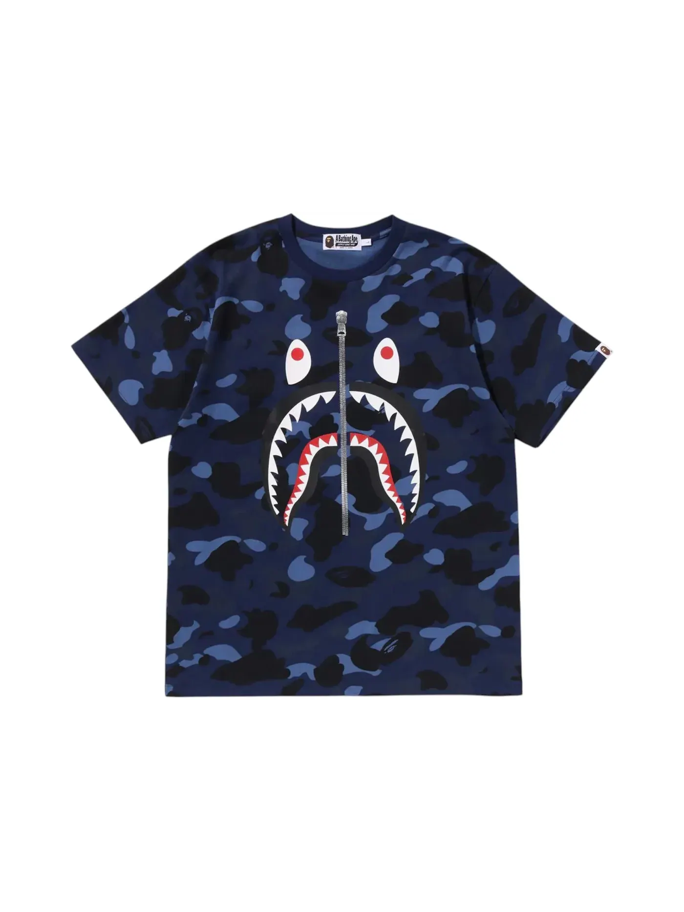 Мужская футболка с принтом BAPE Color Camo Shark Tee BAPE — изображение 1 из 1, темно-синий