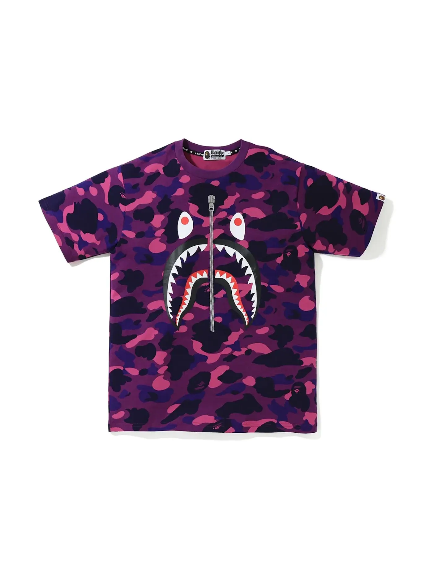 Мужская футболка с принтом BAPE Color Camo Shark Tee BAPE — изображение 1 из 3, фиолетовый