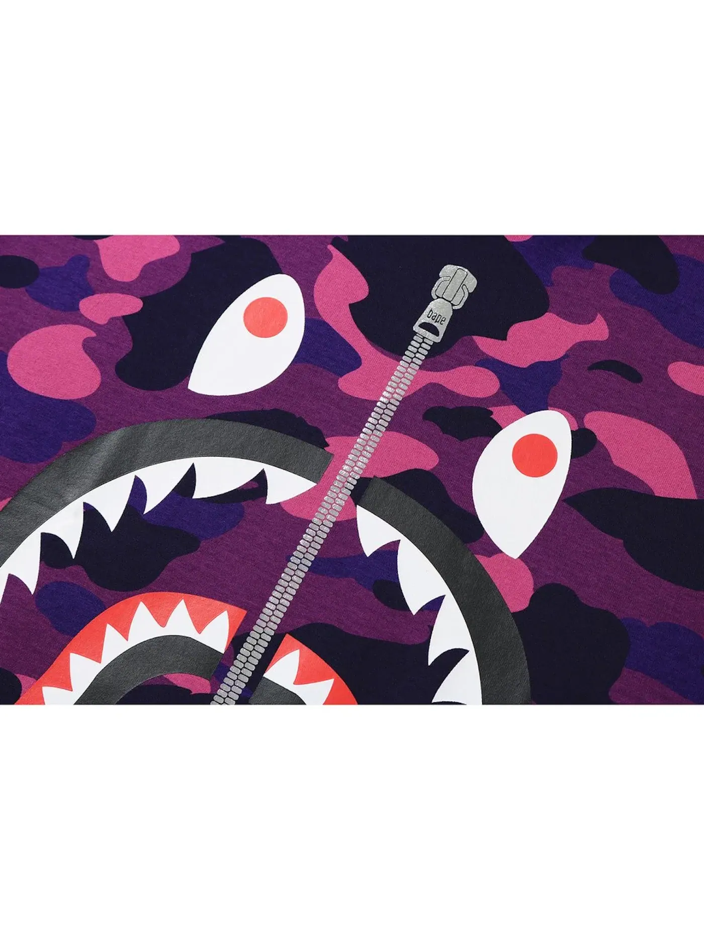 Мужская футболка с принтом BAPE Color Camo Shark Tee BAPE — изображение 3 из 3, фиолетовый