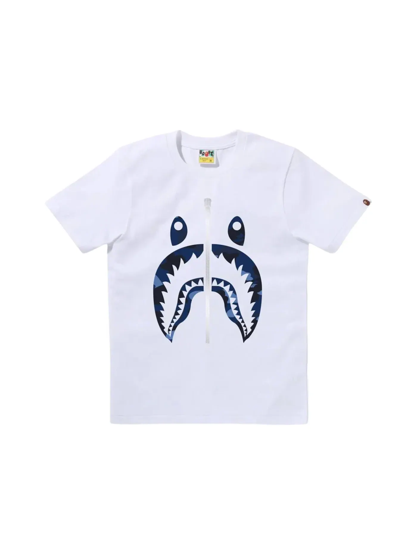 Женская футболка с принтом BAPE Color Camo Shark Tee BAPE — изображение 1 из 1, белый синий