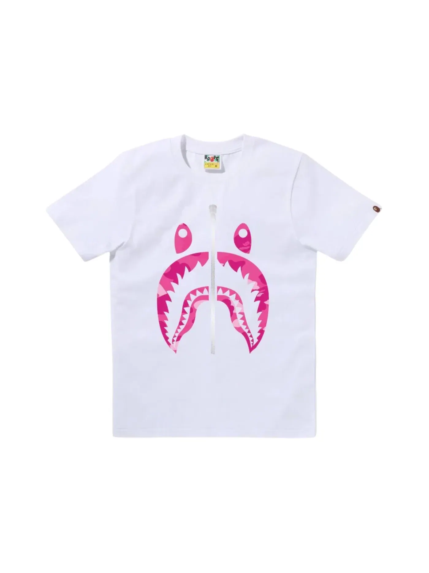 Женская футболка с принтом BAPE Color Camo Shark Tee BAPE — изображение 1 из 1, белый розовый