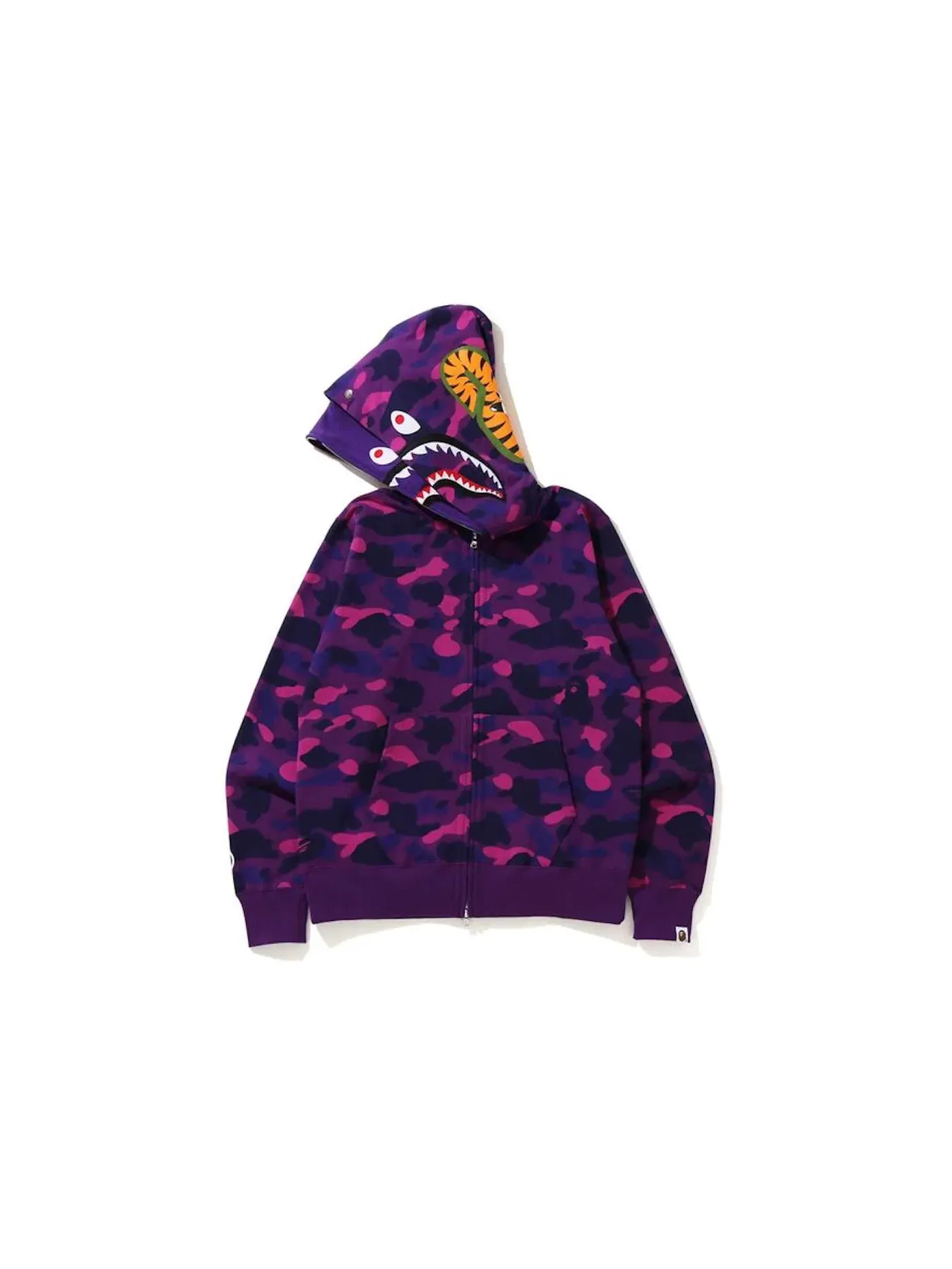 Мужская худи с камуфляжным принтом Shark BAPE Purple — изображение 2 из 2