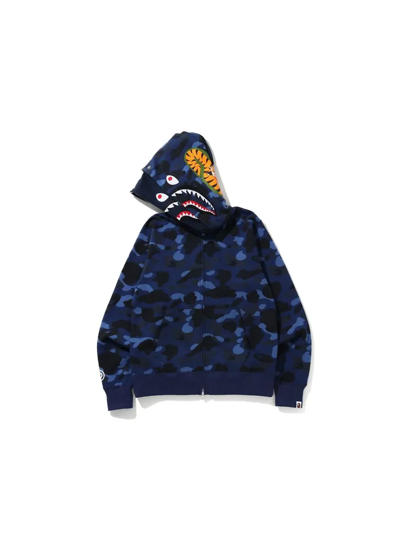 Мужская худи с камуфляжным принтом Shark BAPE — изображение 2 из 2, темно-синий