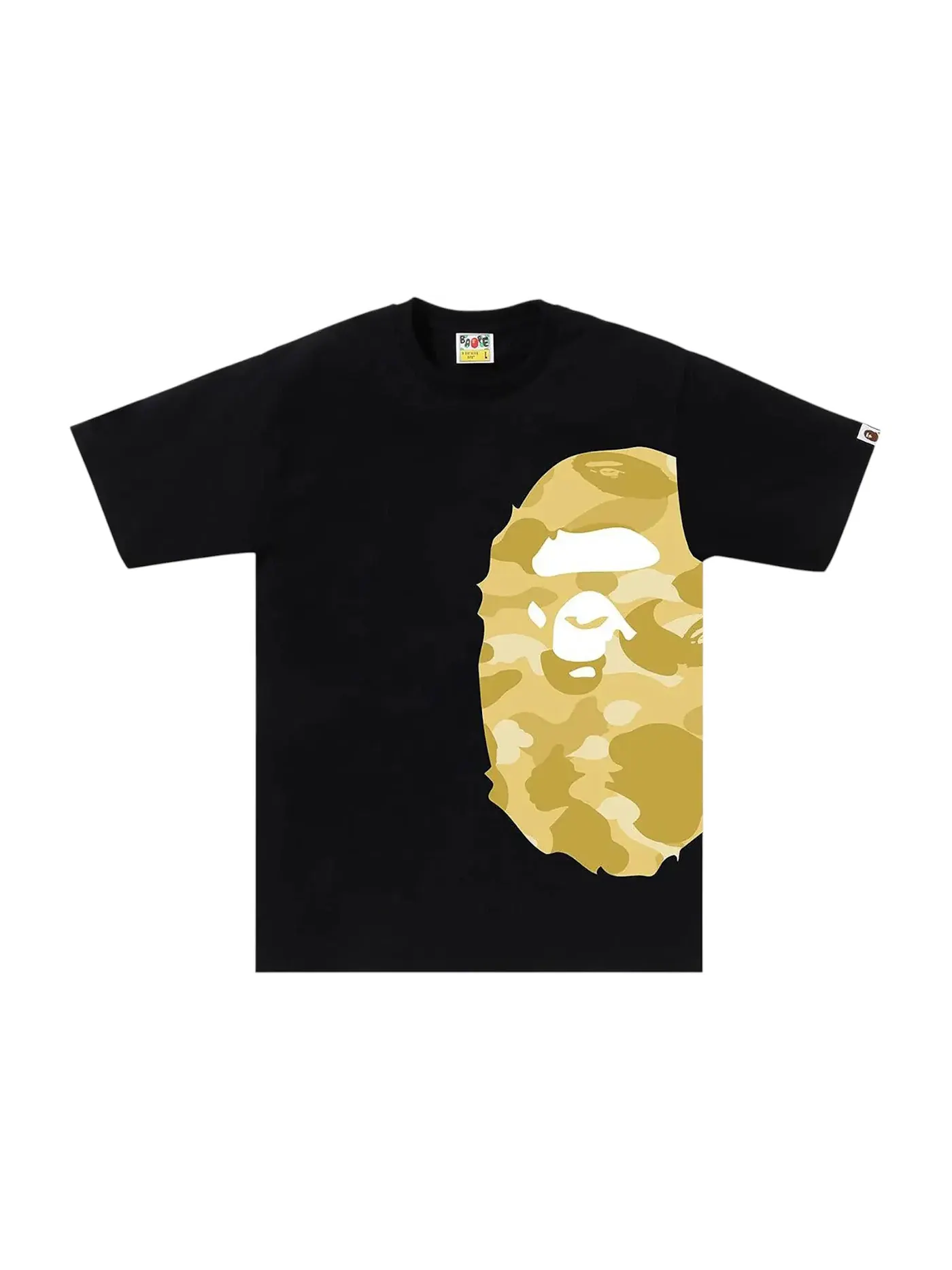 Мужская футболка с принтом BAPE Color Camo Side Big Ape Head Tee FW25 BAPE — изображение 1 из 2, черный/желтый
