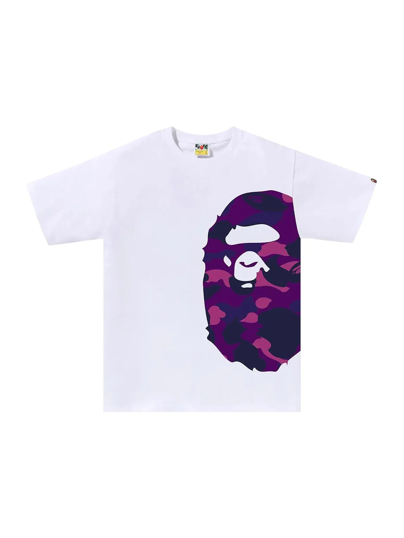 Мужская футболка с принтом BAPE Tee (FW25) — изображение 1 из 2, белый/фиолетовый
